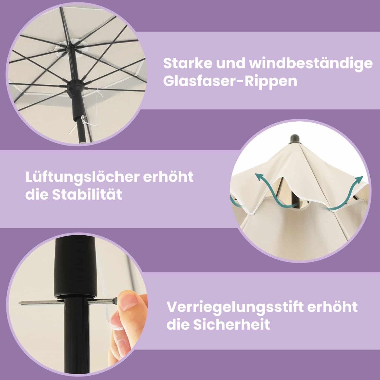 Sonnenschirm, 200 cm, Sonnenschutz Sonnenschirm, 200 cm, Sonnenschutz