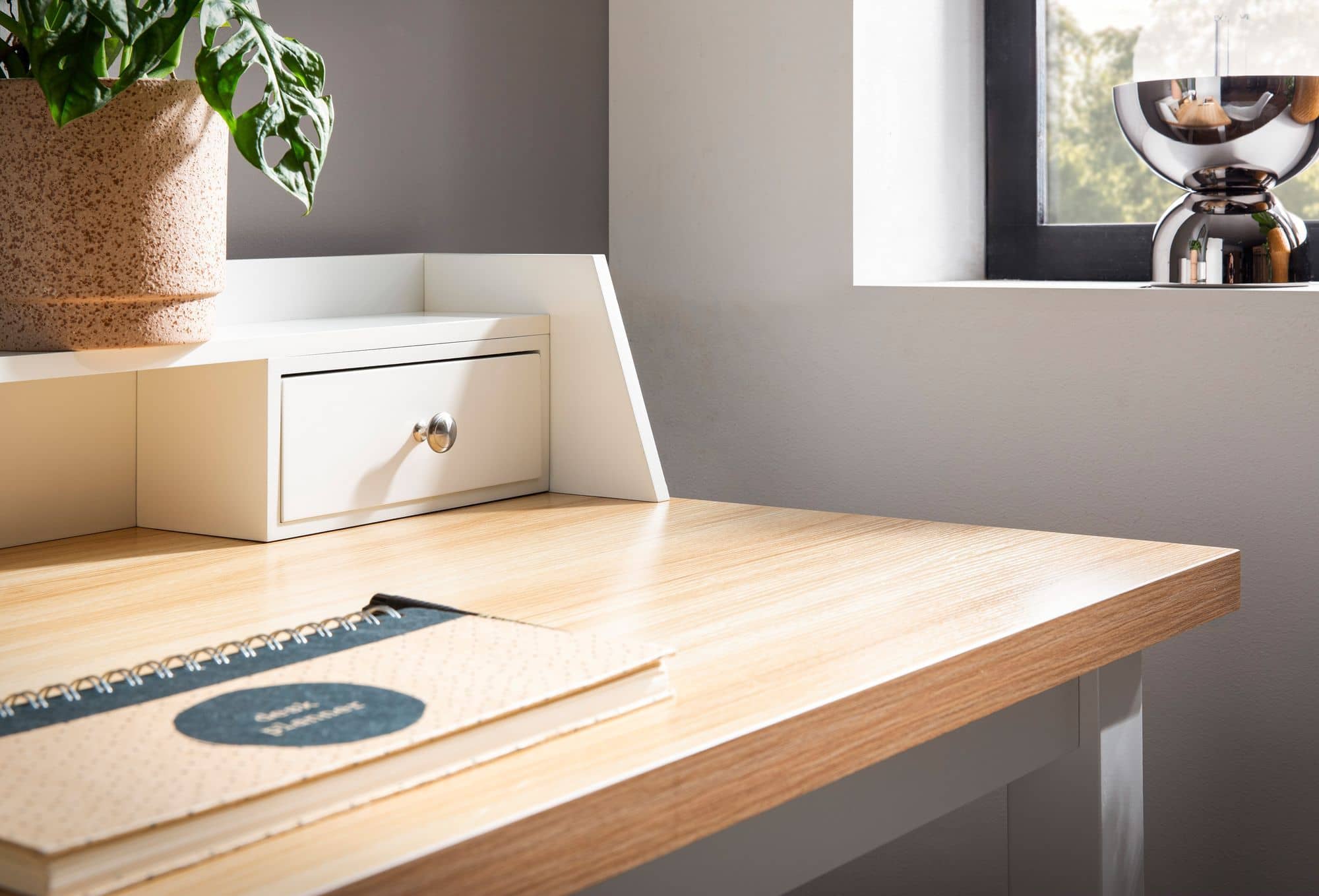 Schreibtisch 106x53x90 cm Weiß Bürotisch mit Schublade Schreibtisch 106x53x90 cm Weiß Bürotisch mit Schublade