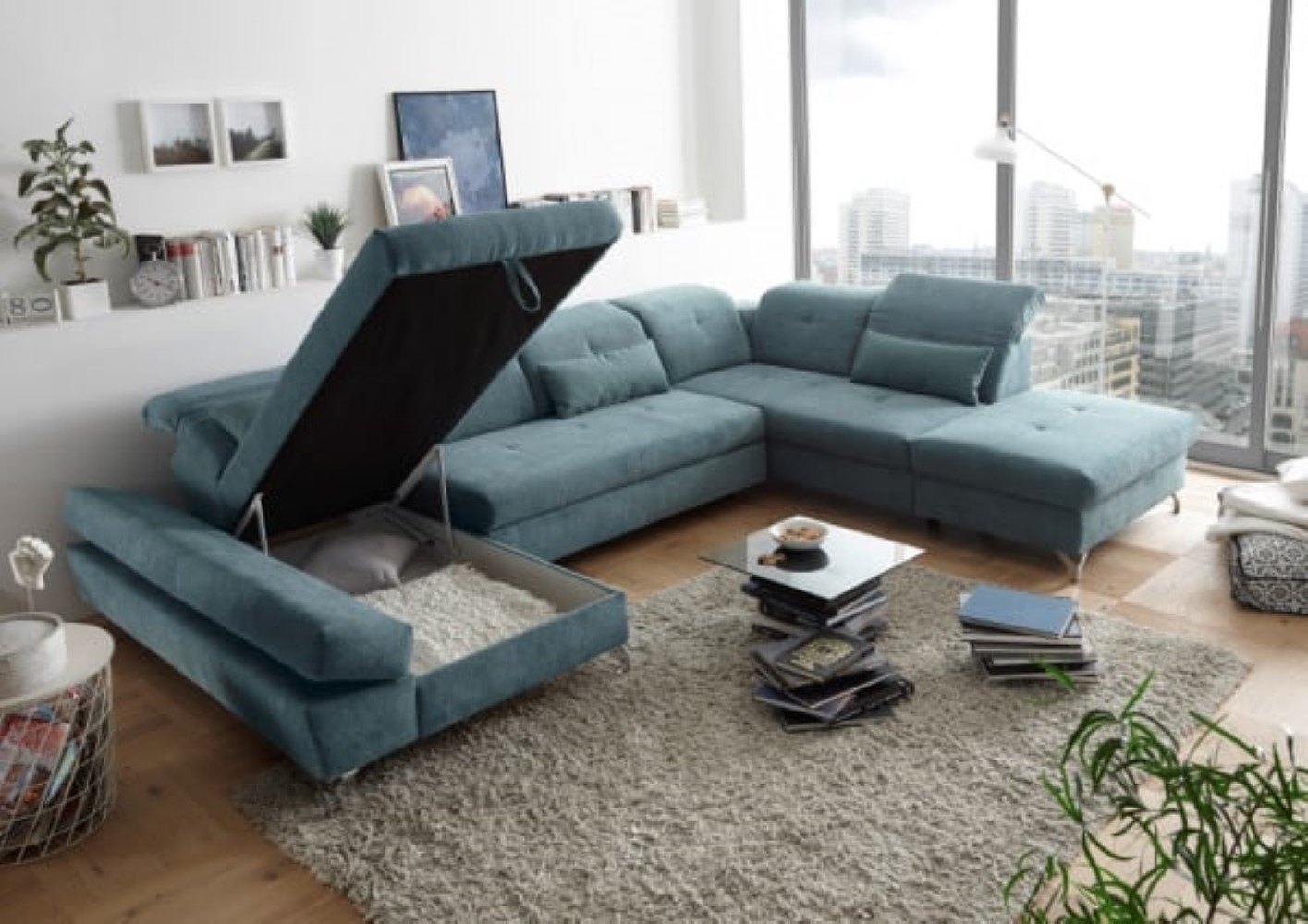 Wohnlandschaft Melfi von Ed Exciting Design – Modernes U-Form Sofa mit Schlaffunktion und Bettkasten Wohnlandschaft Melfi von Ed Exciting Design – Modernes U-Form Sofa mit Schlaffunktion und Bettkasten