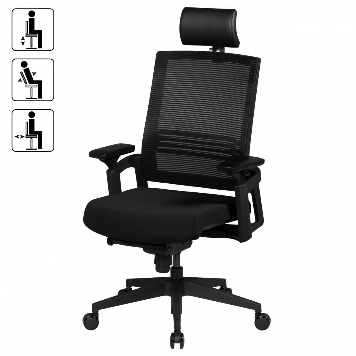40461-AMSTYLE-Chefsessel-Apollo-A1-SPM1-318-SPM1-_2 Bürostuhl AREZZO A1 Stoffbezug Schreibtischstuhl Armlehne schwarz Chefsessel 120 kg Drehstuhl Kopfstütze X-XL