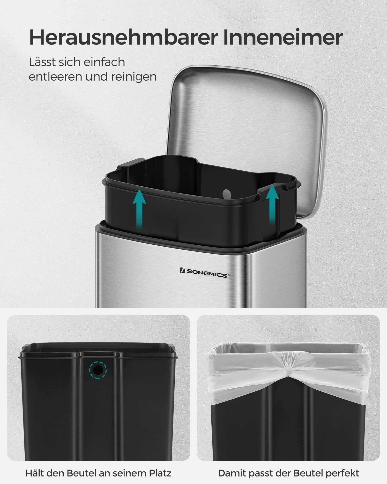 Mülleimer 30 L Edelstahl-LTB01L Mülleimer 30 L Edelstahl-LTB01L