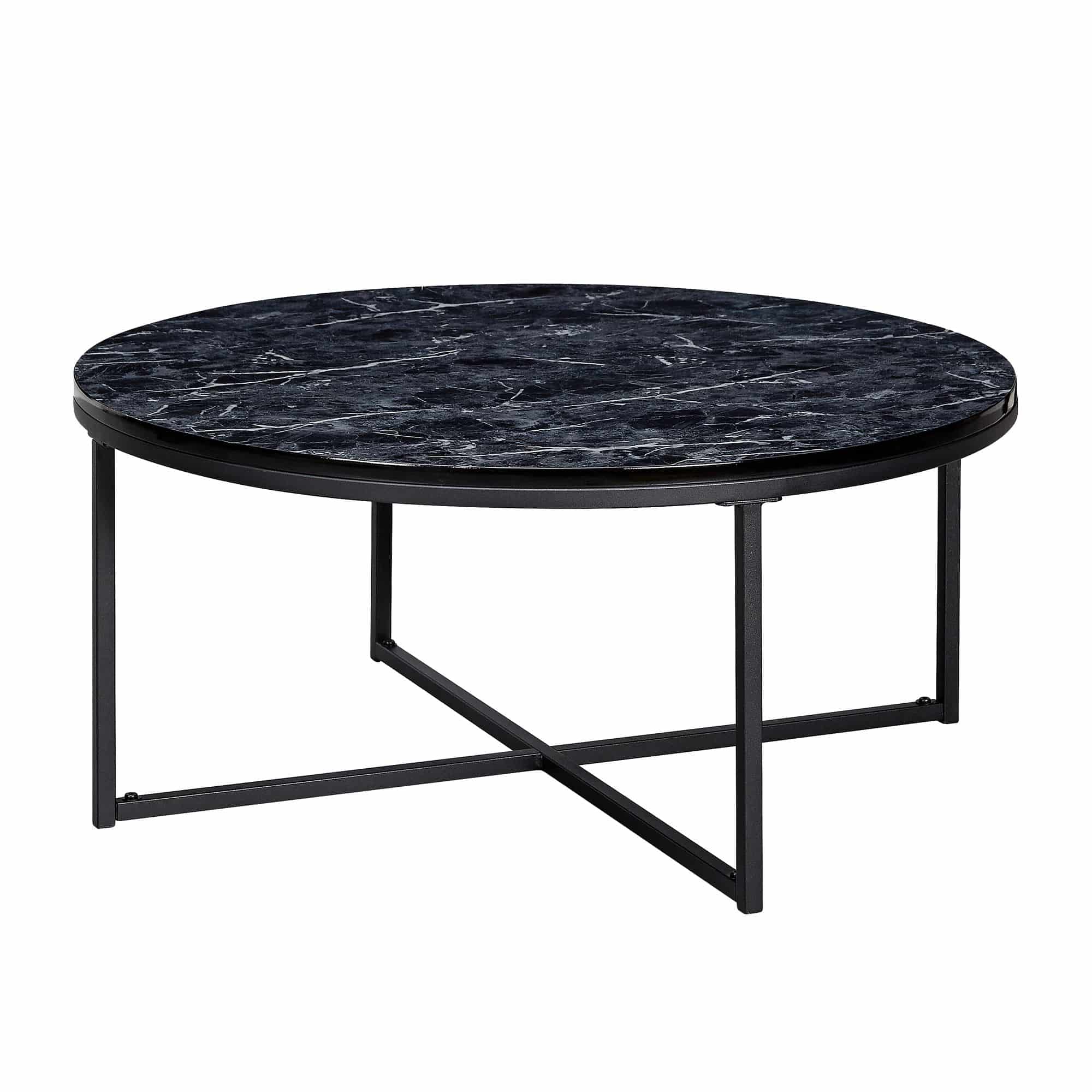 57300-WOHNLING-Couchtisch-80-cm-Marmoroptik-Schwarz-Wohnzimmertisch-mit-Metallgestell-Sofatisch-Rund-Beistelltisch-Tisch-Wohnzimmer-sofati-wohntisch-metall-tisch-design-er-run_8 Couchtisch 80x36x80 cm mit Marmor Optik Schwarz