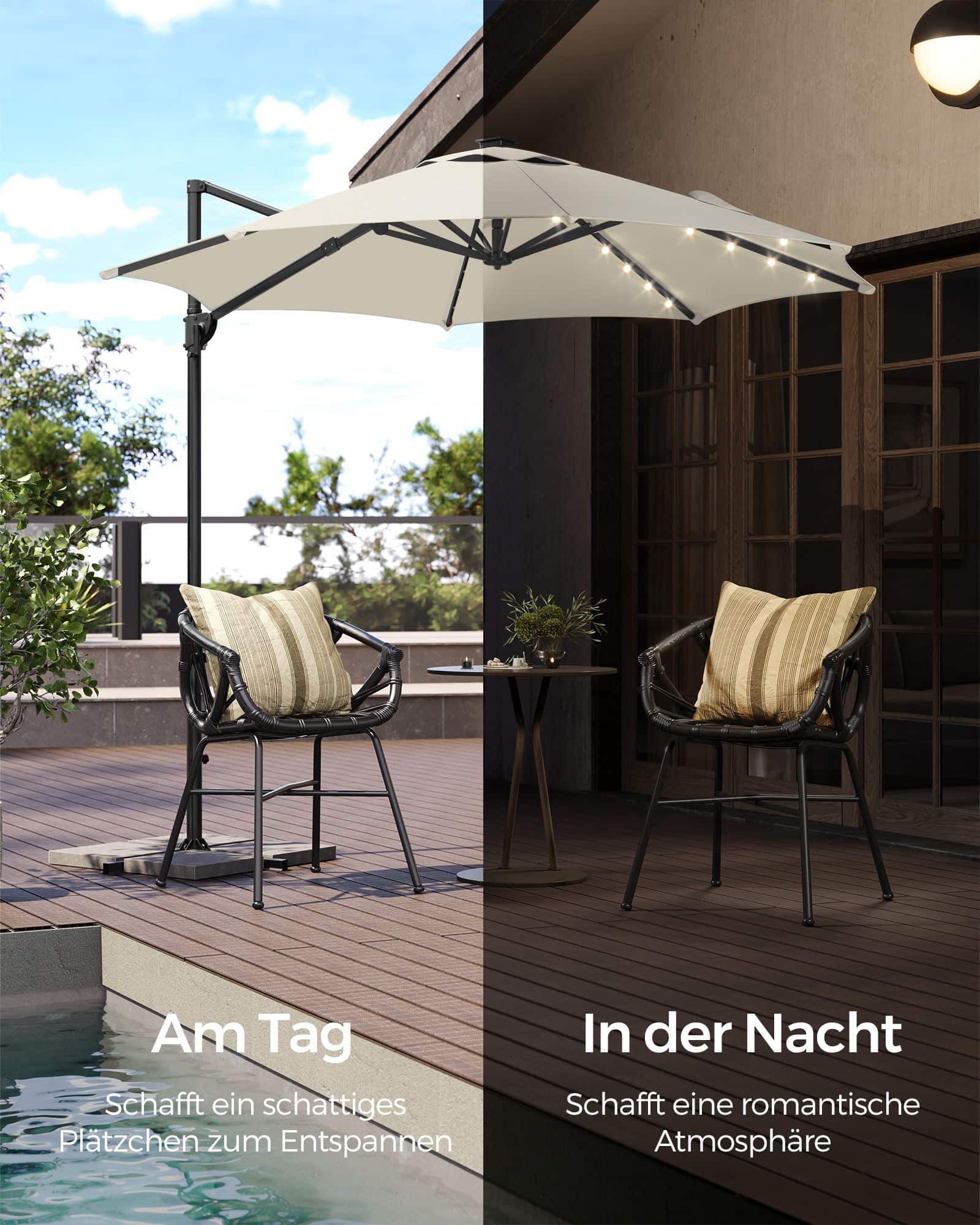 Sonnenschirm UPF 50+ um 360° drehbar Sonnenschirm UPF 50+ um 360° drehbar