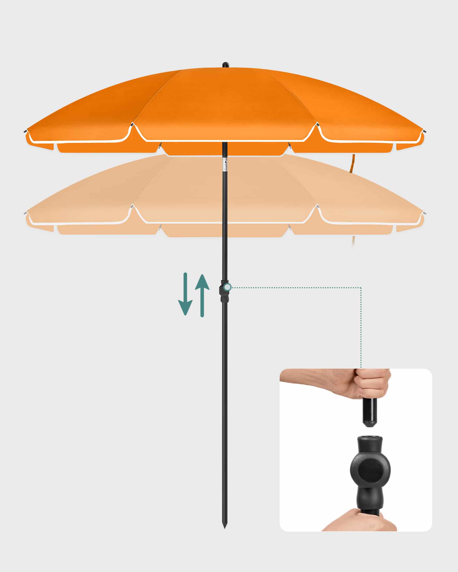 Gartenschirm Ø 200 cm Sonnenschutz-GPU65OGV1 Gartenschirm Ø 200 cm Sonnenschutz-GPU65OGV1