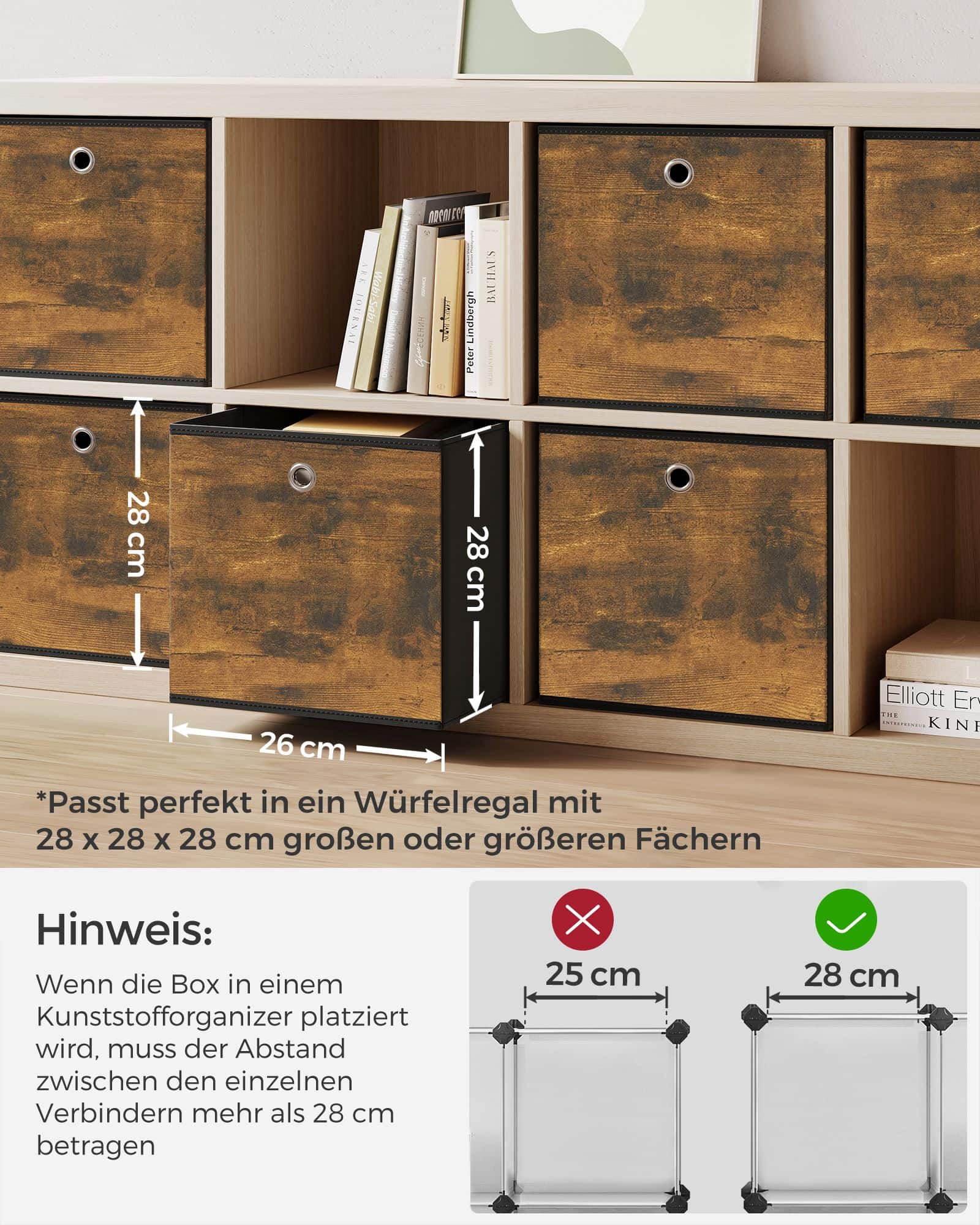 Aufbewahrungsbox 6er Set faltbar 26 x 26 x 28 cm-RFB126B01