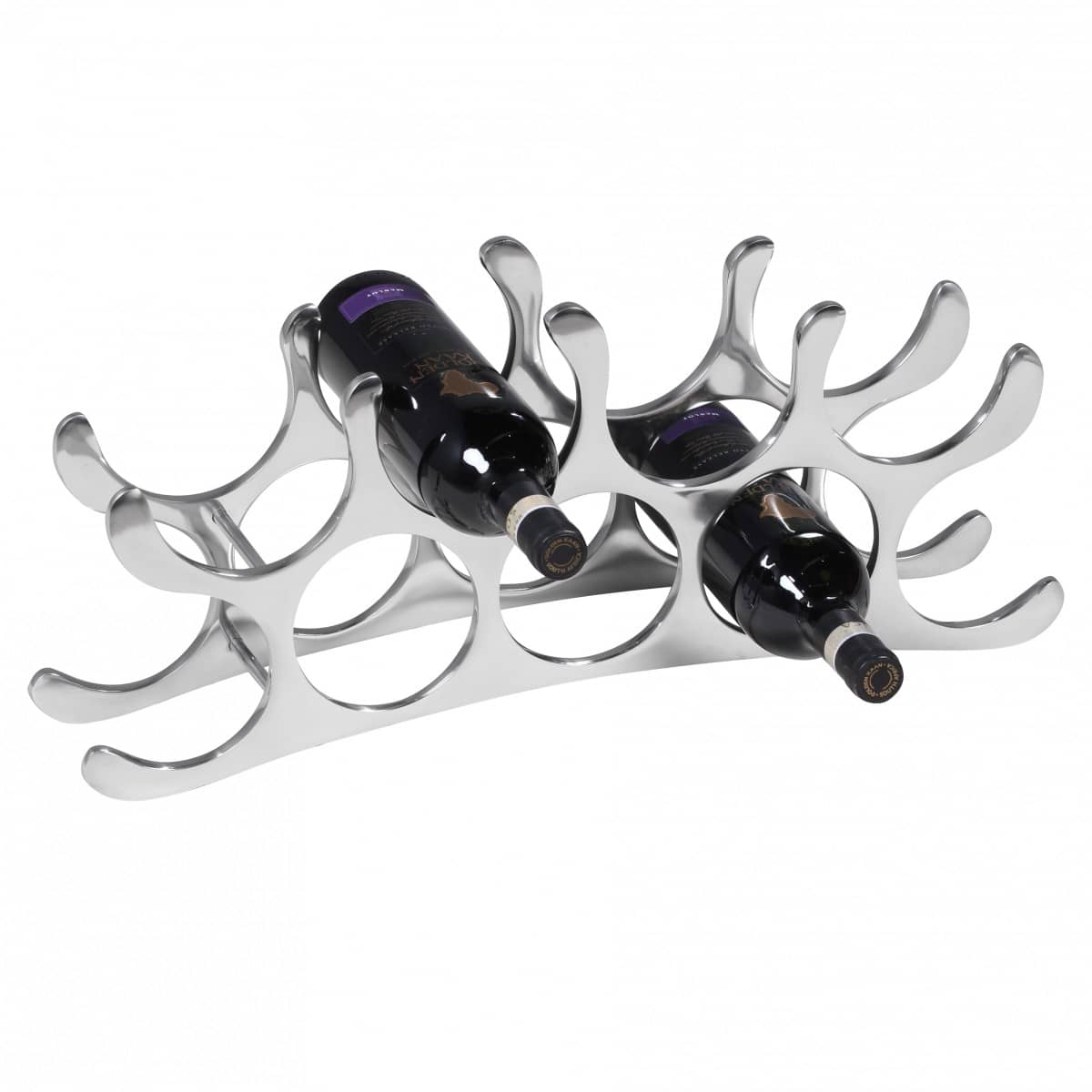 38996-Wohnling-Alu-Weinregal-9-Flaschen-WL1-677-WLEB7etxbDoLKGO Design Aluminium Weinregal 9 Flaschen in Silber 55x20x12 cm