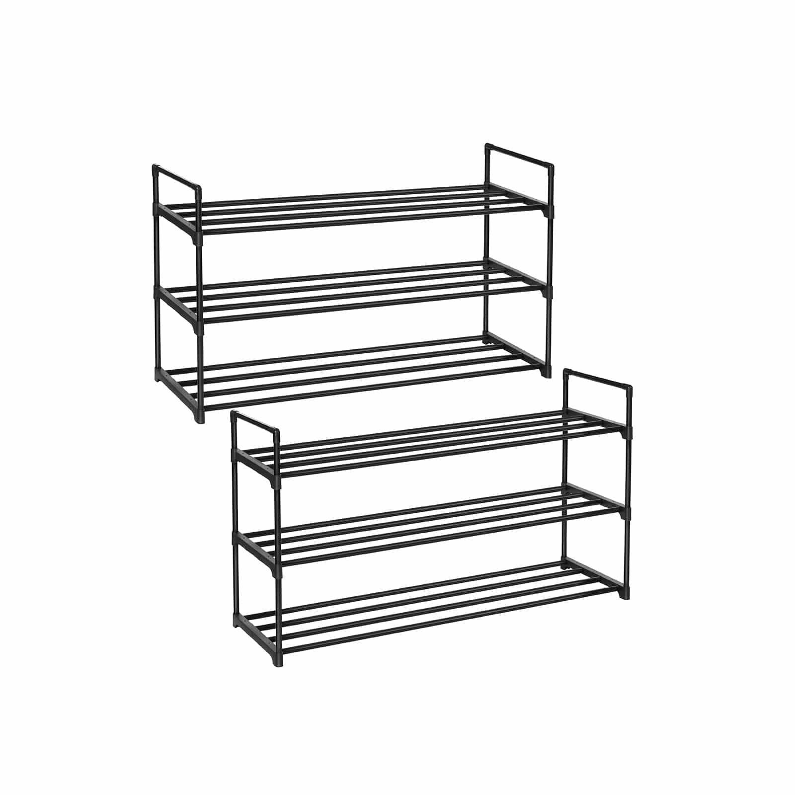 Schuh-Organizer mit 3 Regalebenen-LSA06BK Schuh-Organizer mit 3 Regalebenen-LSA06BK