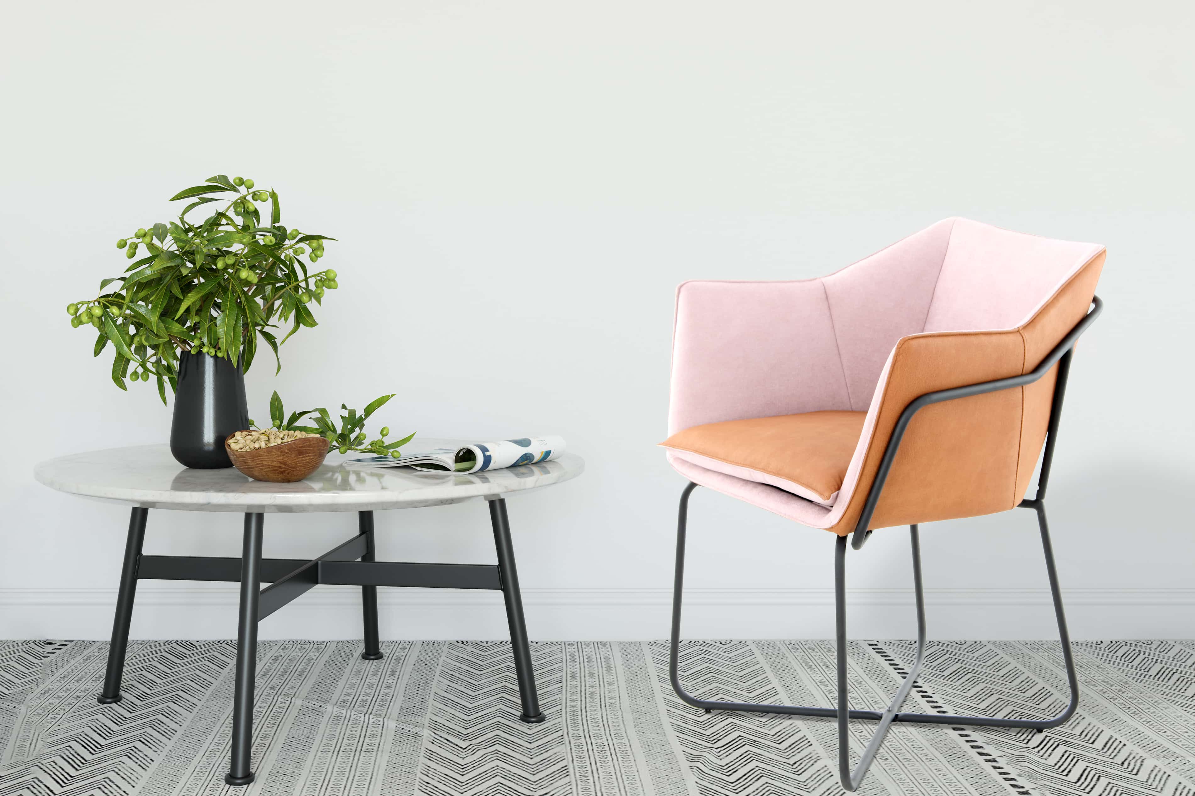 Stuhl Marietta 110 Pastellviolett / Terrakotta