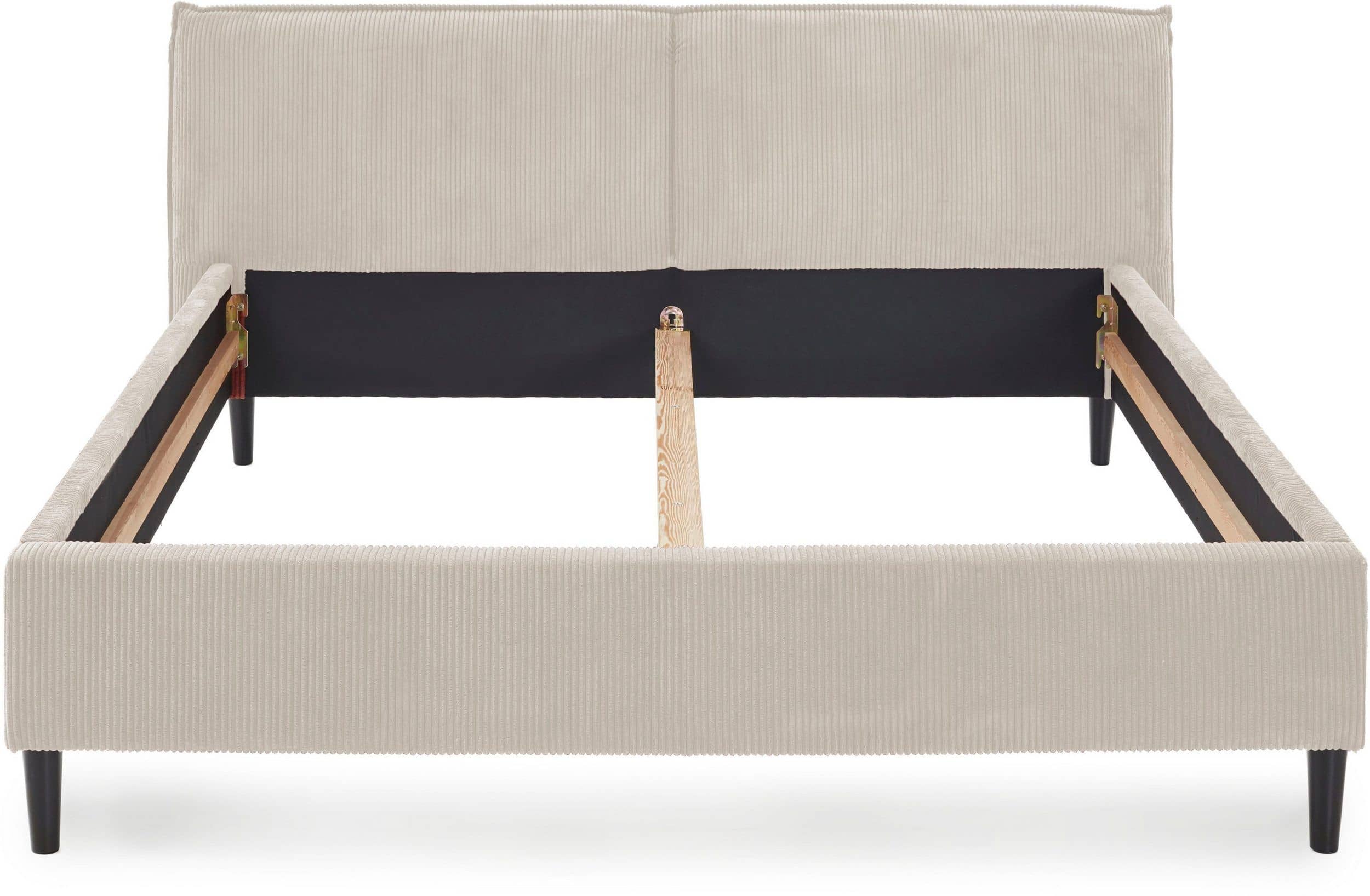 Polsterbett Ally Beige Cord 140x200 cm | mit Lattenrost | ohne Matratze