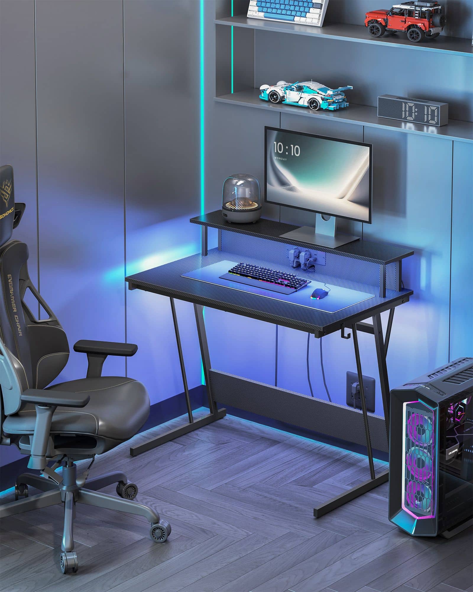 Schreibtisch mit Steckdosenleiste 60 x 120 x 76 cm rußschwarz Schreibtisch mit Steckdosenleiste 60 x 120 x 76 cm rußschwarz