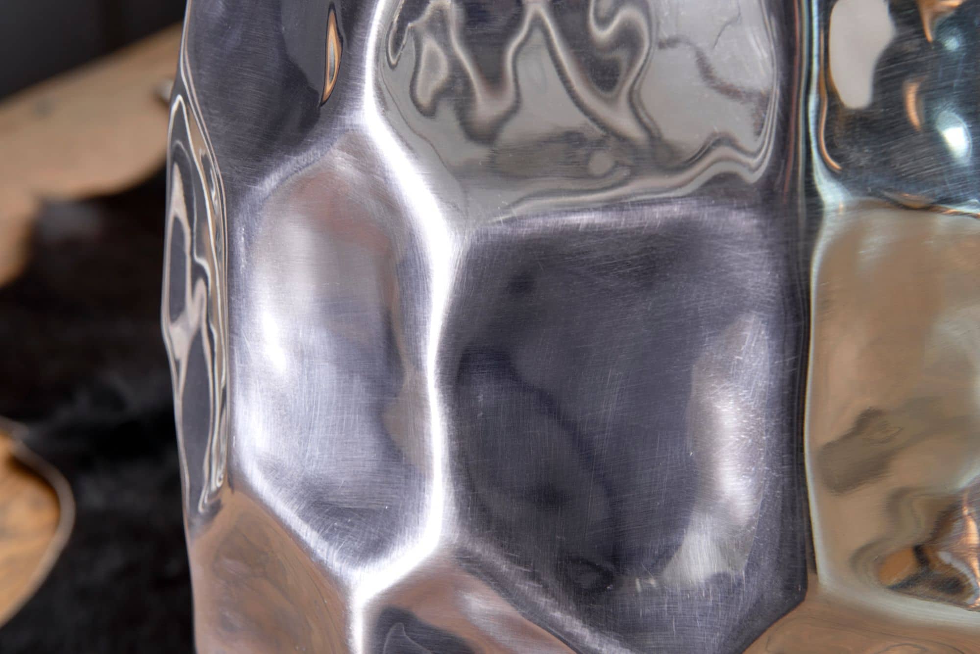 46284-WOHNLING-Sitzhocker-30x30x46-cm-Aluminium-S_3 Beistelltisch 30x47x30cm Aluminium Silber Dekotisch orientalisch rund