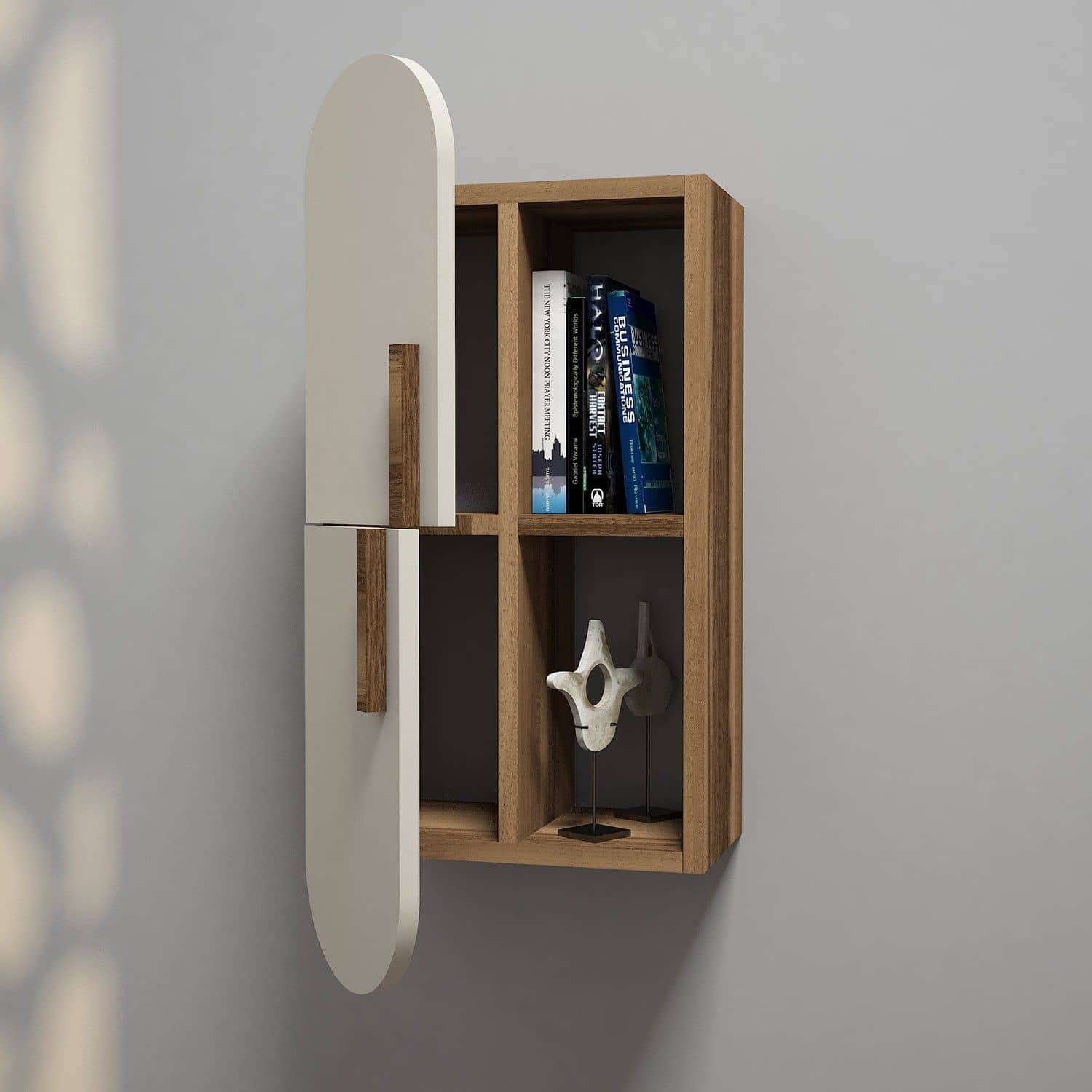 Rose - Walnuuss, cream - Wandregal