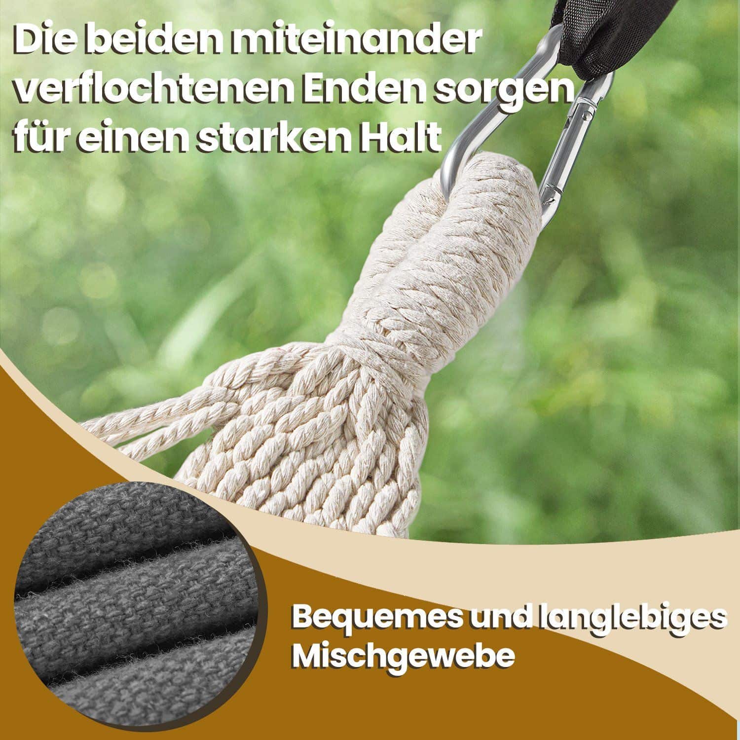 Hängematte, 210 x 150 cm, bis 300 kg belastbar Hängematte, 210 x 150 cm, bis 300 kg belastbar