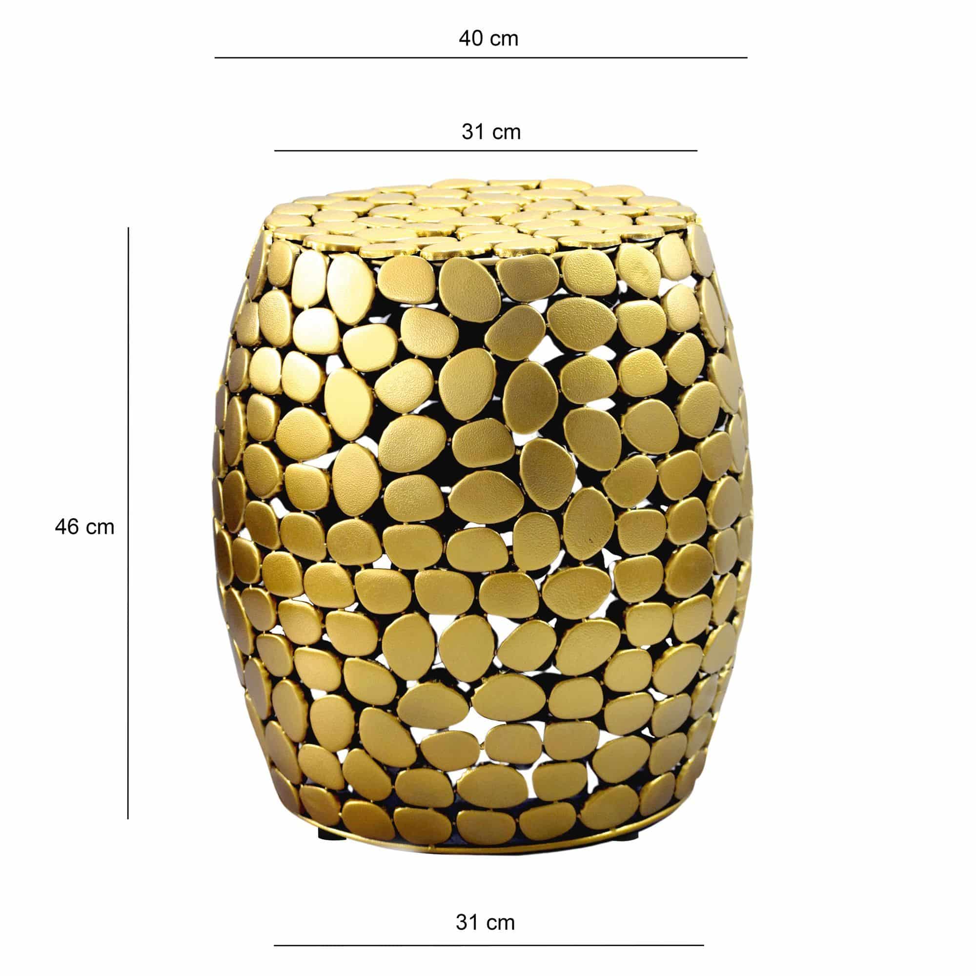 Design Beistelltisch rund 40cm aus Aluminium gold – Couchtisch Alu – kleiner Wohnzimmertisch Metall – Dekotisch Wohnzimmer Handmade