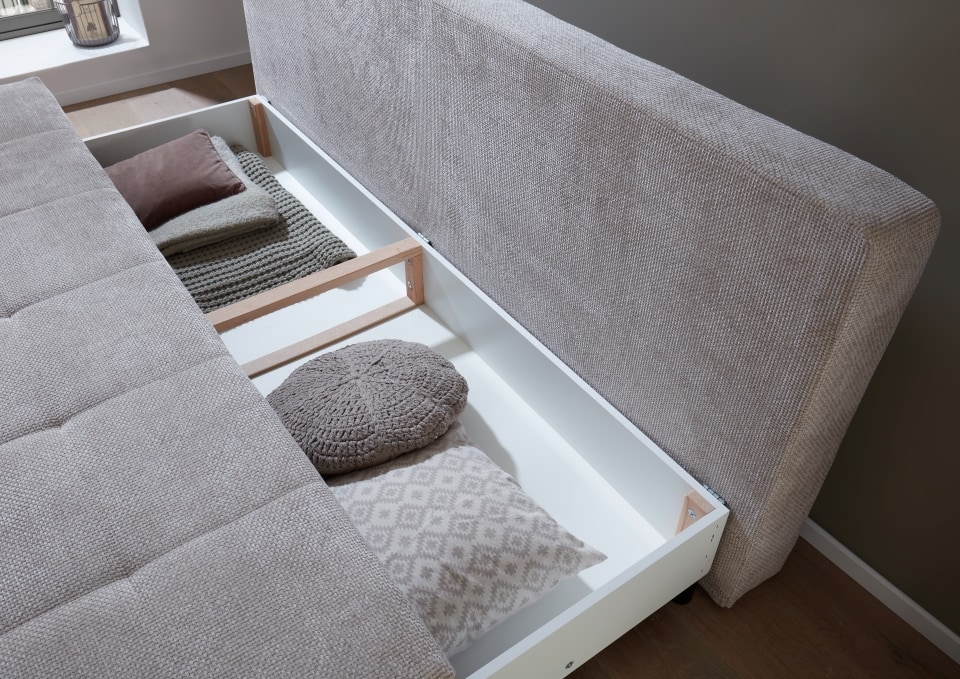 Schlafsofa Liam mit Bettkasten und Nosagfederung Farbe Mink – ED Exciting Design Schlafsofa Liam mit Bettkasten und Nosagfederung Farbe Mink – ED Exciting Design