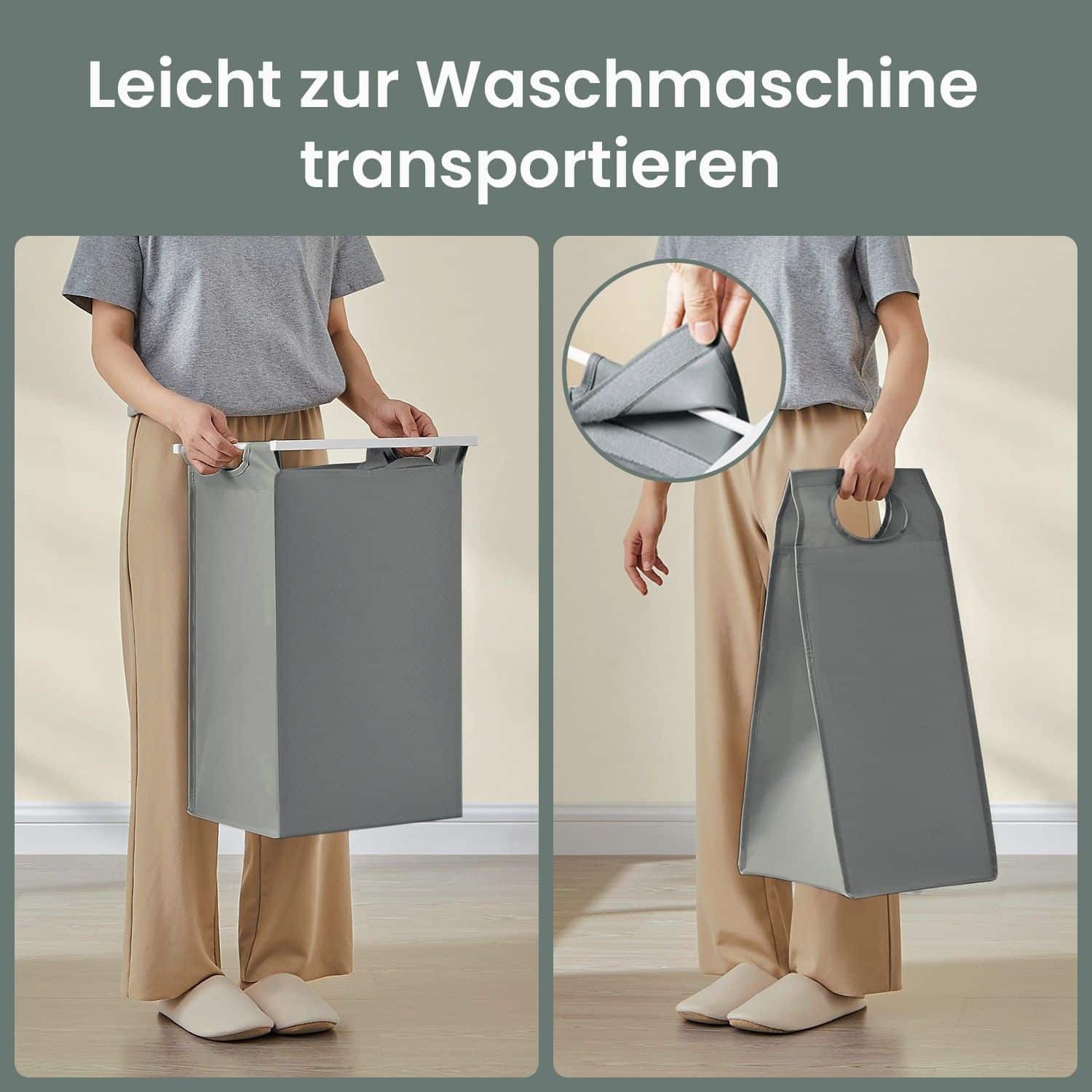 Wäschekorb 2 Fächer, Wäschesammler mit Ablage, Wäschebox Wäschekorb 2 Fächer, Wäschesammler mit Ablage, Wäschebox