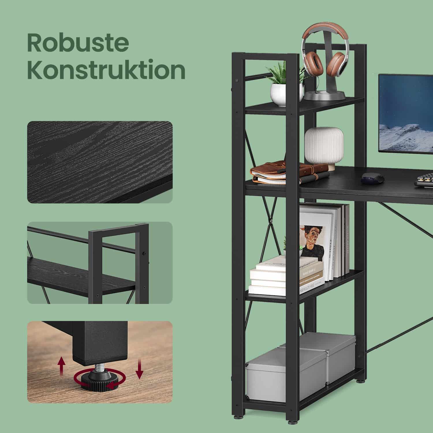 Tisch, Schreibtisch mit Regal, Computertisch Tisch, Schreibtisch mit Regal, Computertisch