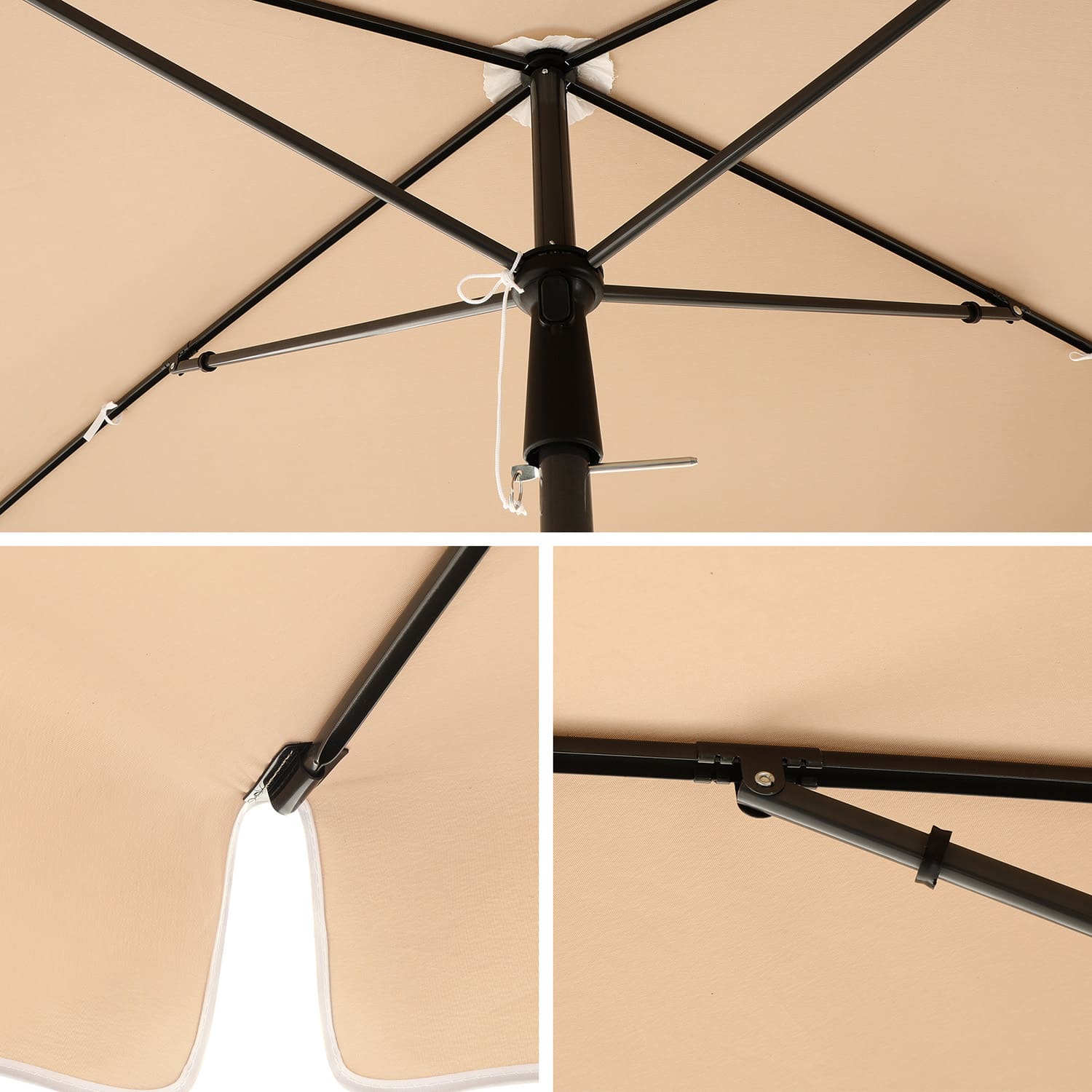 Sonnenschirm 200 x 125 cm Taupe-GPU25BR Sonnenschirm 200 x 125 cm Taupe-GPU25BR