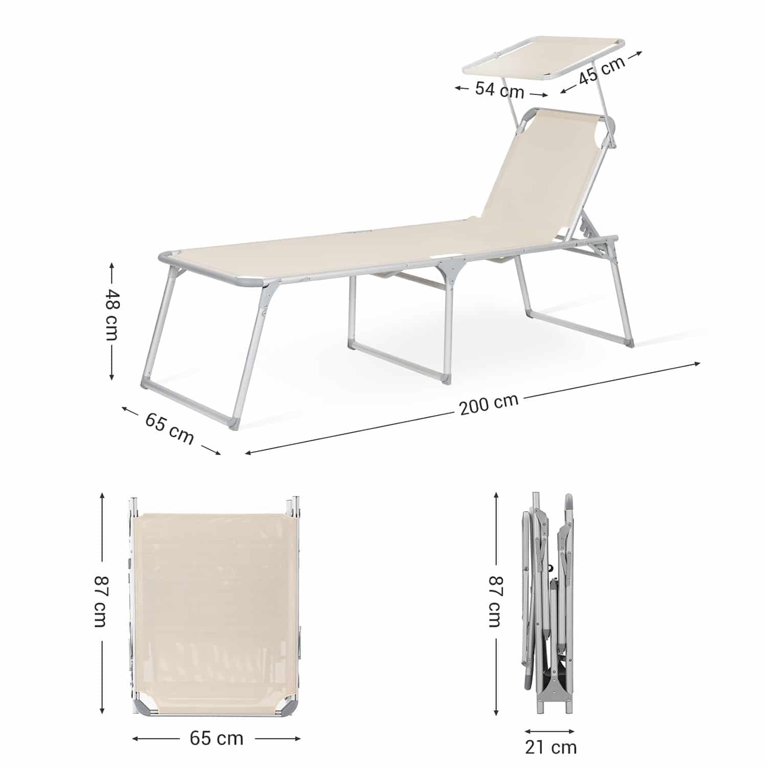 Große Sonnenliege mit Dach-GCB26BE Große Sonnenliege mit Dach-GCB26BE