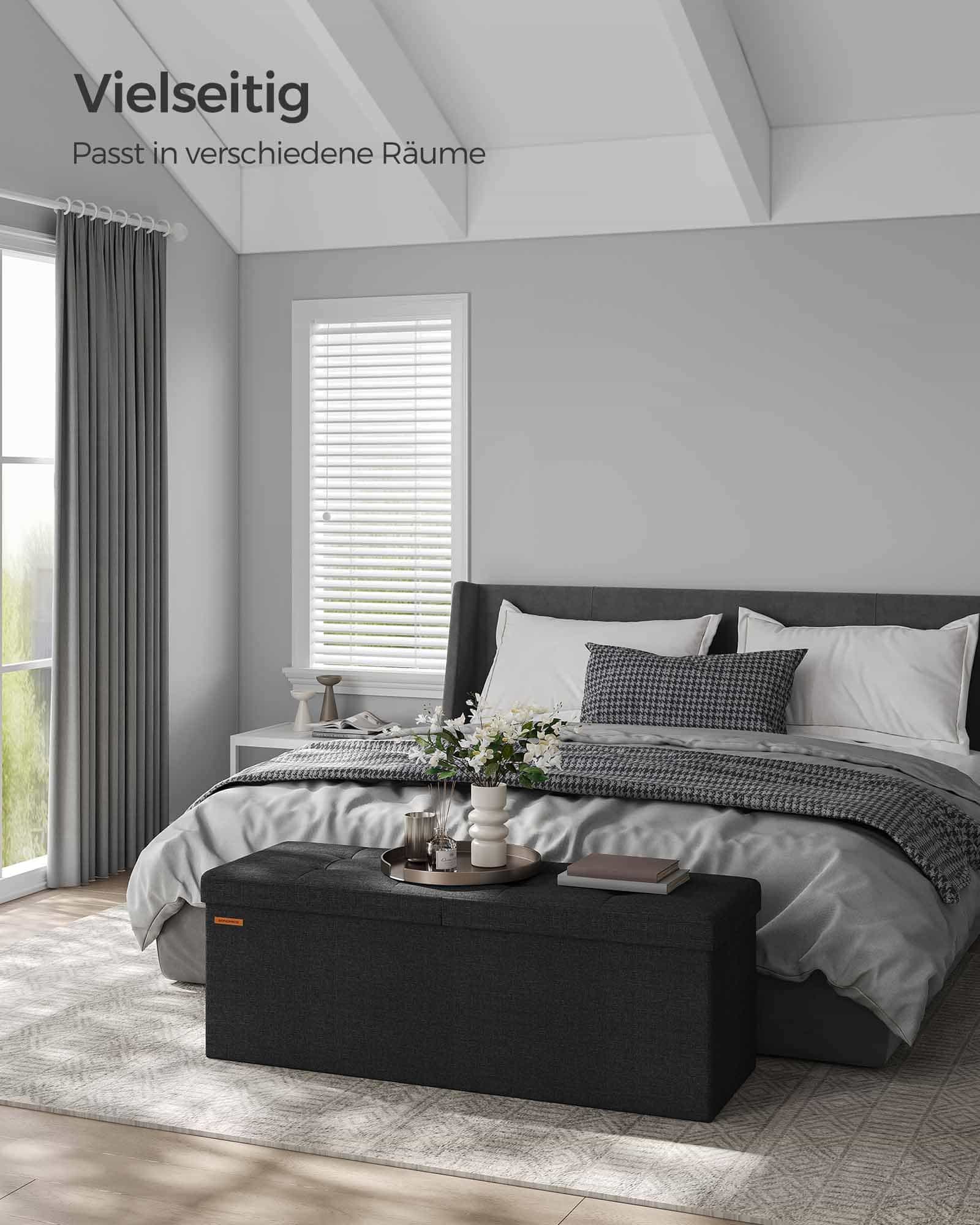 Sitzbank mit Stauraum 38 x 110 x 38 cm tintenschwarz Sitzbank mit Stauraum 38 x 110 x 38 cm tintenschwarz