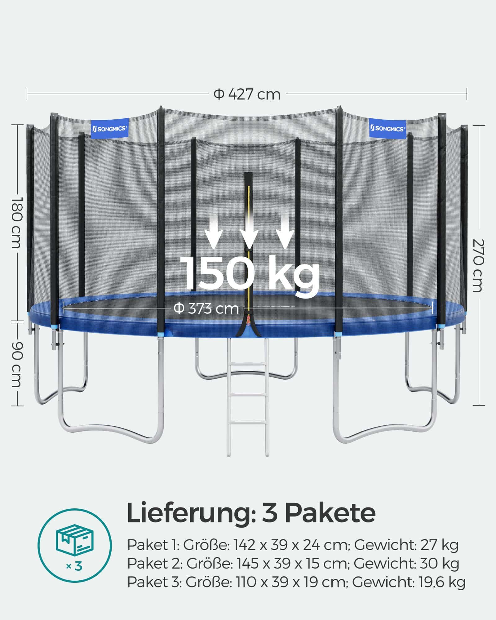 Trampolin mit Netz Ø 427 cm-STR144 Trampolin mit Netz Ø 427 cm-STR144