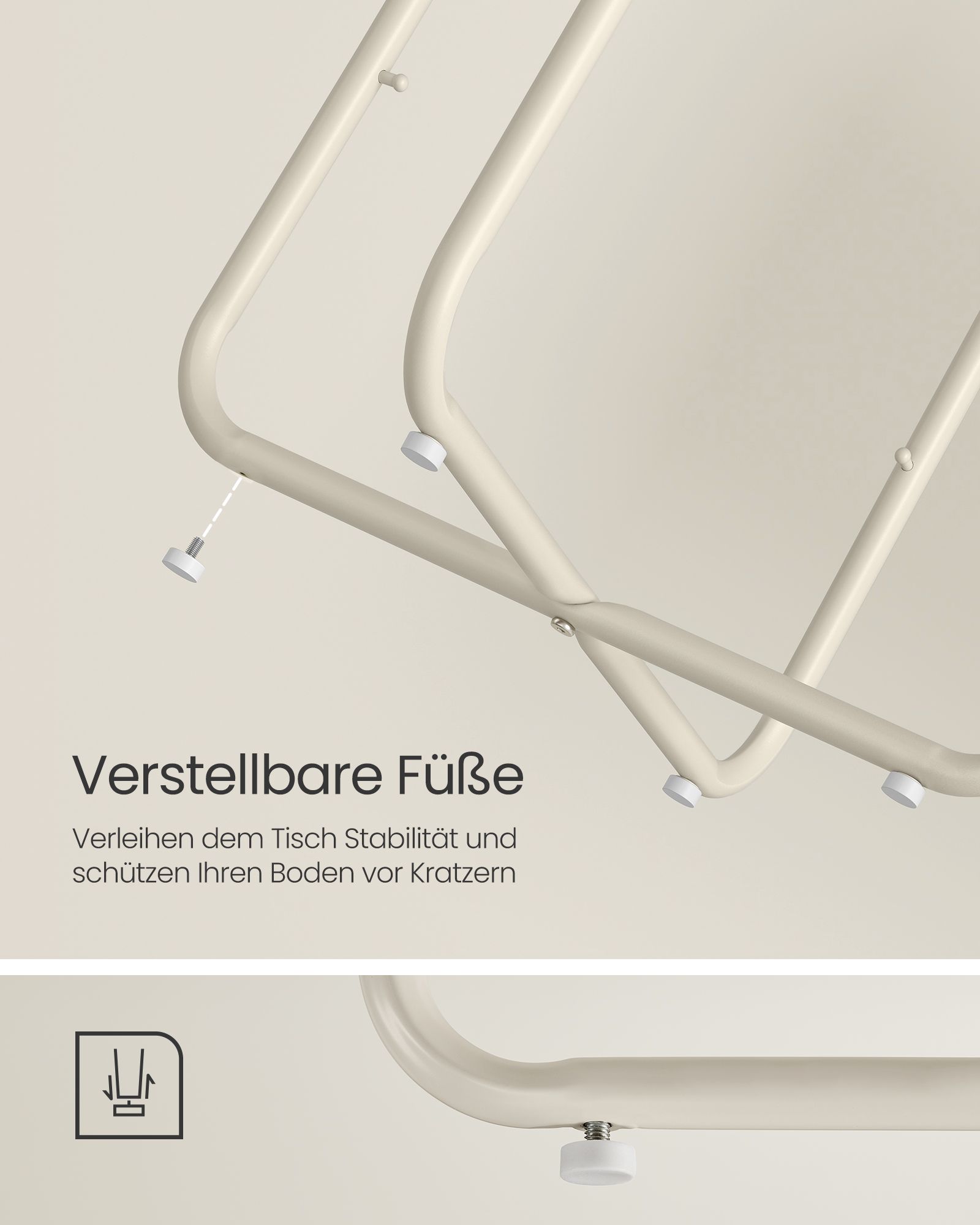 Beistelltisch rund mit Korb aus Stoff Beistelltisch rund mit Korb aus Stoff