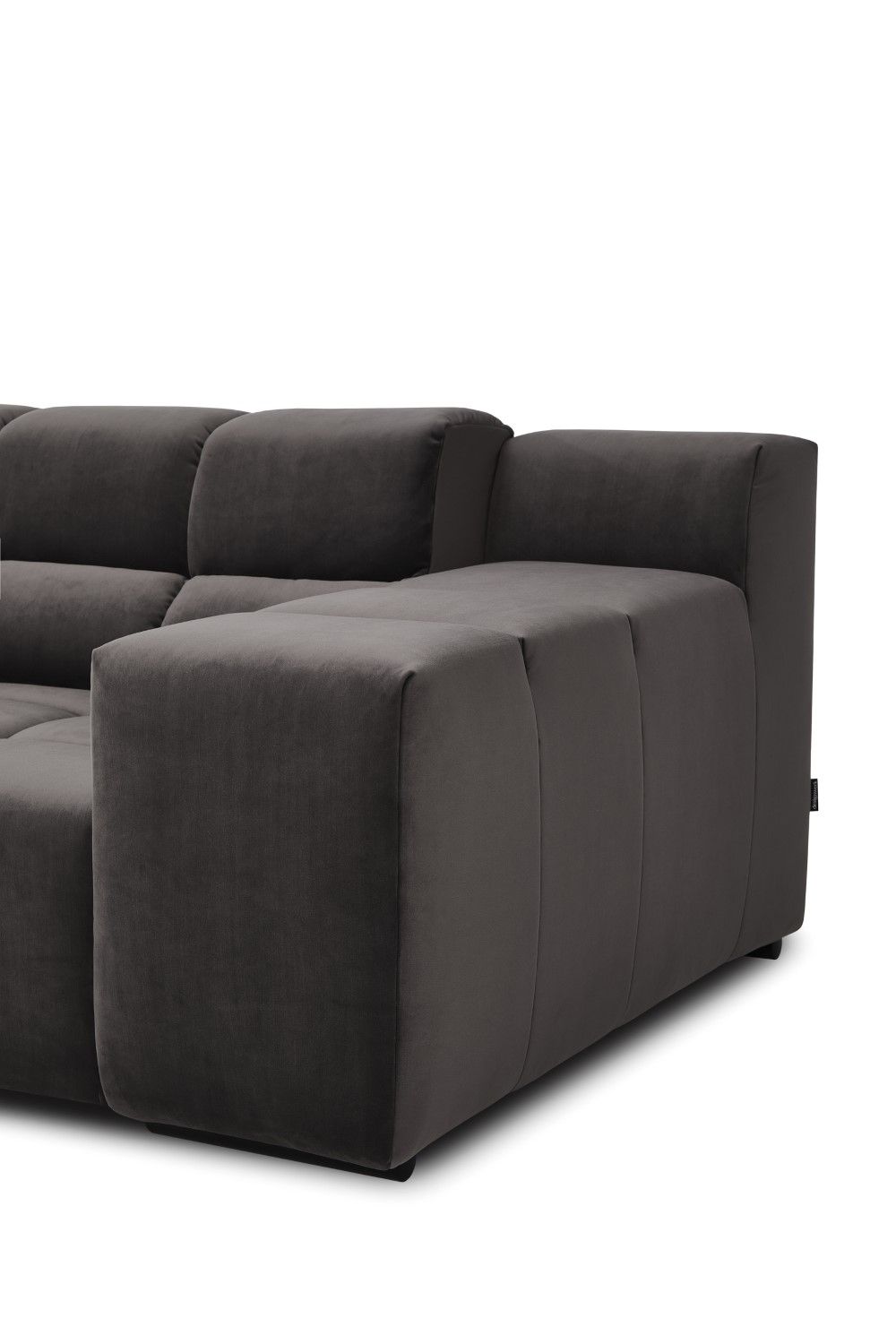 Ecksofa Forum im Velours-Stoff mit Sitztiefenverstellung - designwerk
