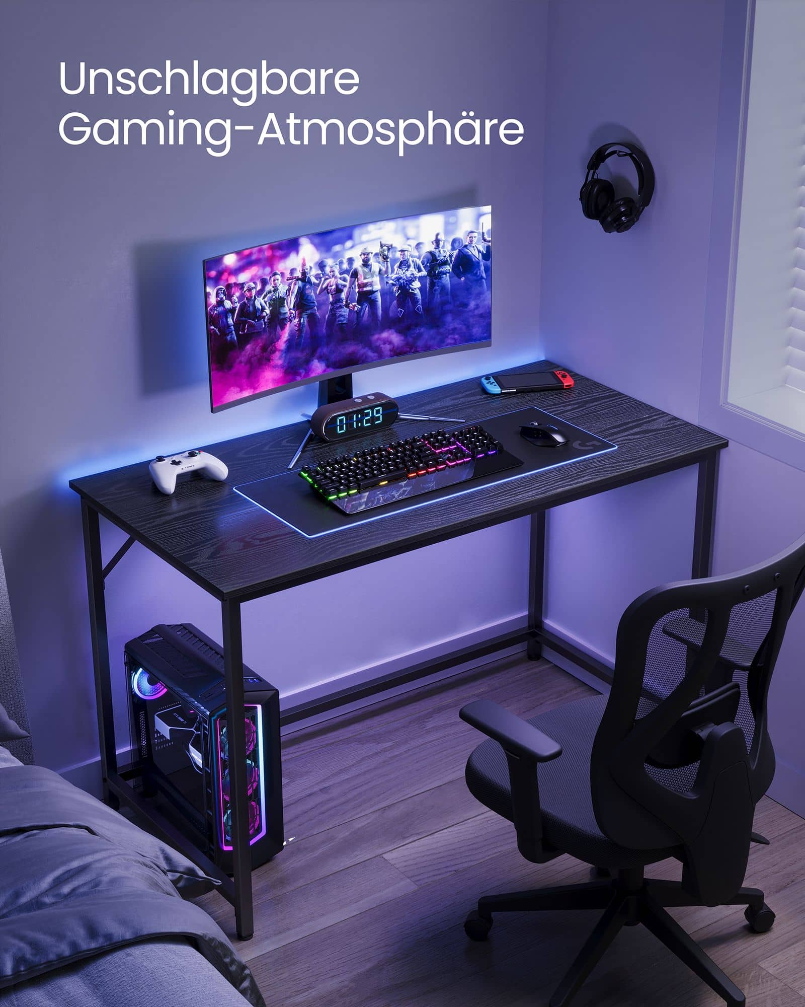 Schreibtisch Industrie-Design schwarz-LWD039B56 Schreibtisch Industrie-Design schwarz-LWD039B56