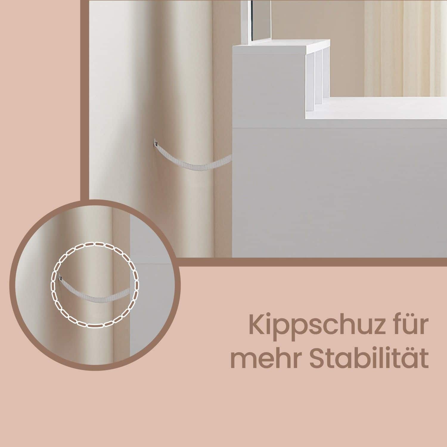 Schminktisch mit großem Spiegel, Frisiertisch, 2 Schubladen