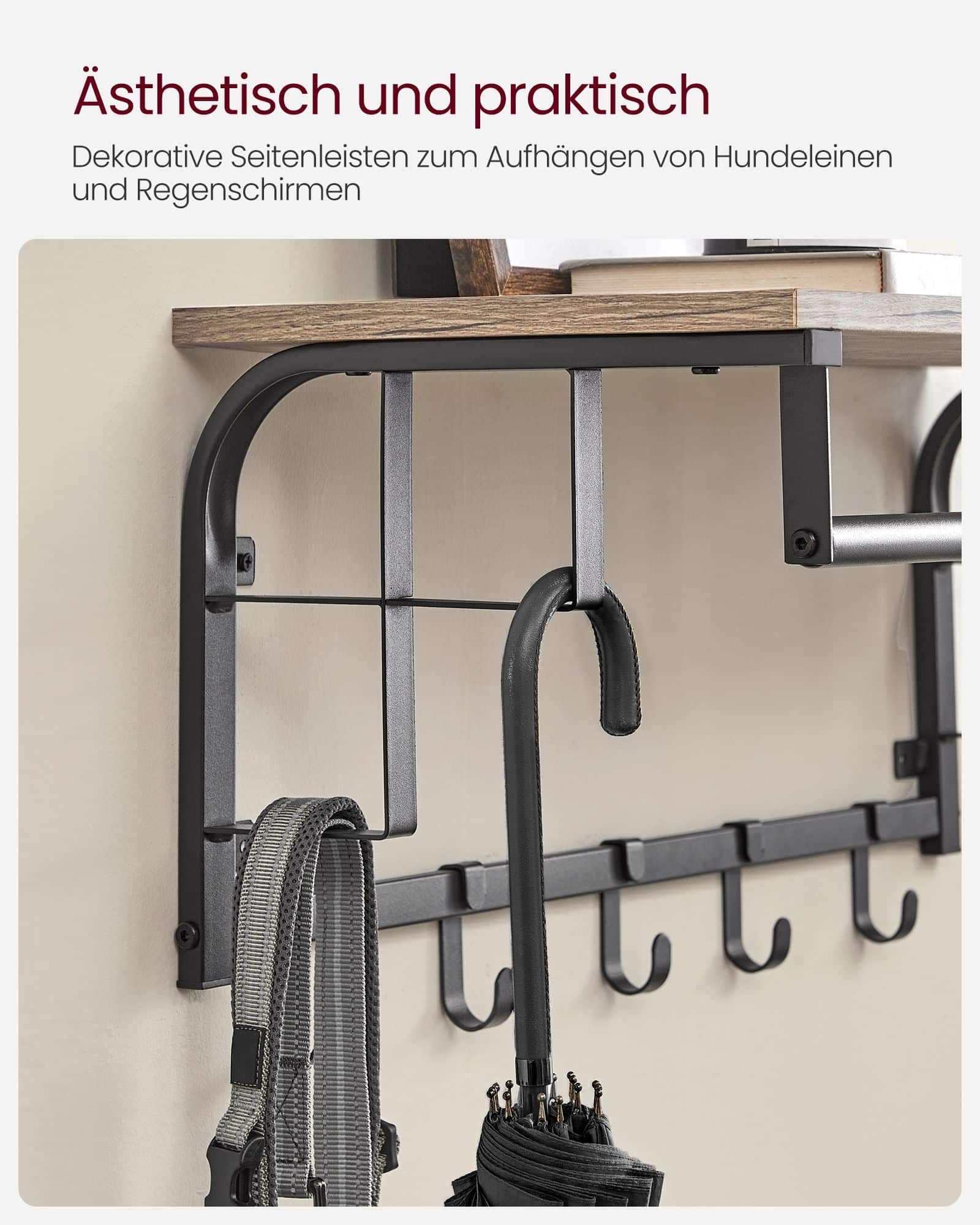 Wandgarderobe mit 5 Haken Wandgarderobe mit 5 Haken