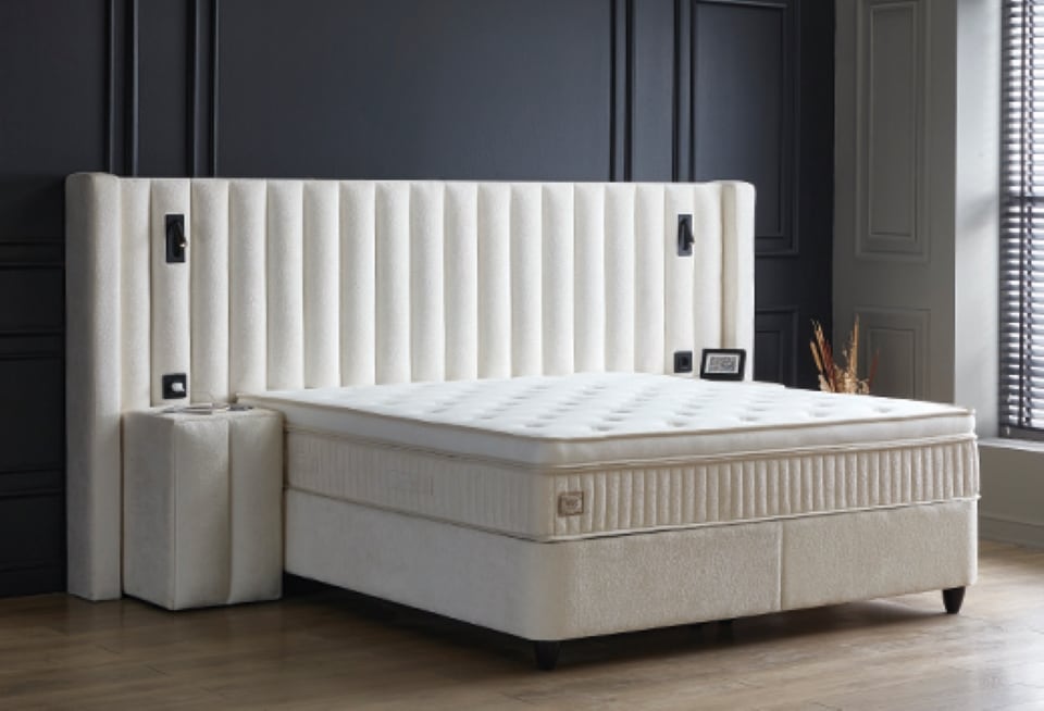 3 Weißes Mikrofaser-Boxspringbett: Luxus und Komfort vereint