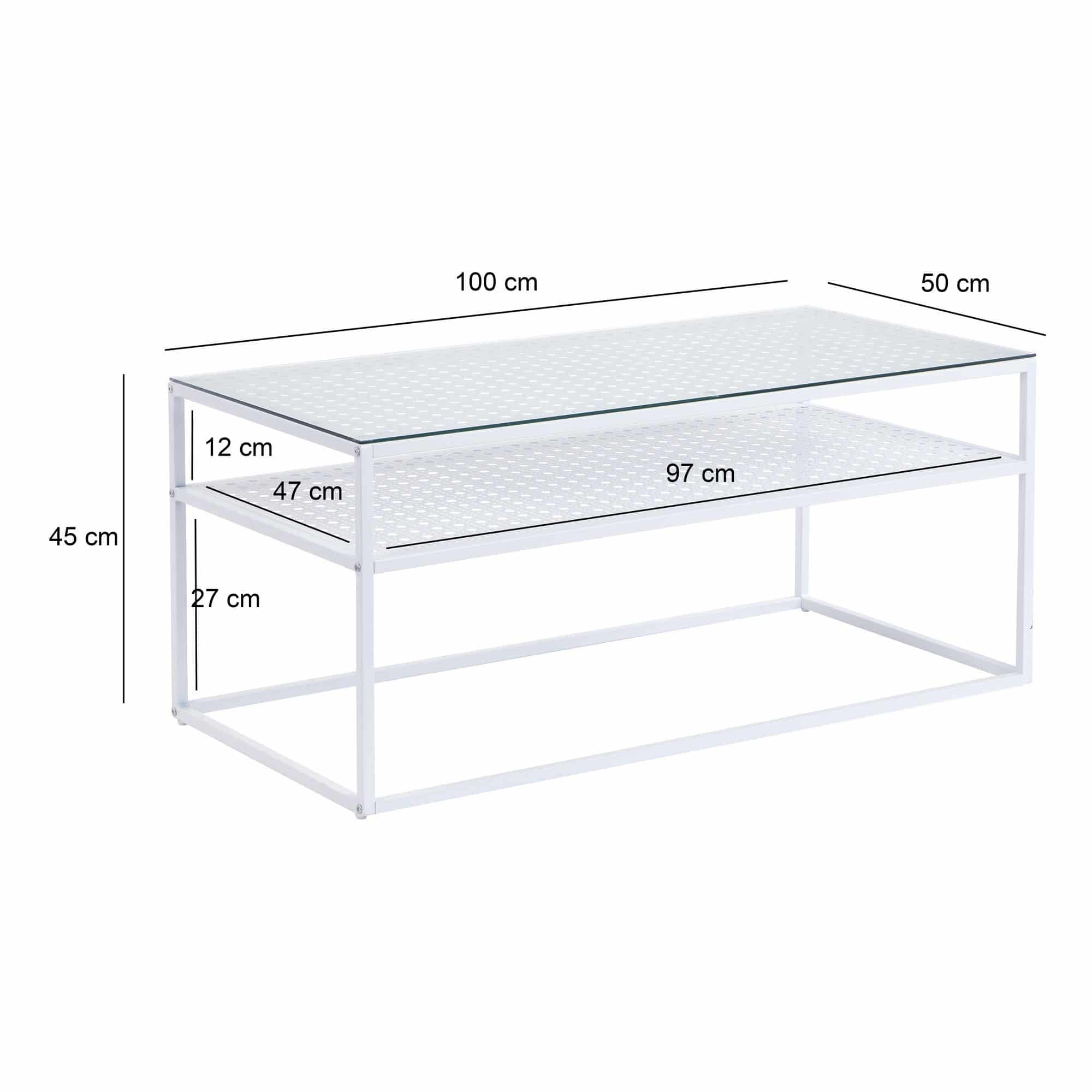 Couchtisch Glas Rechteckig 100 cm Weiß Couchtisch Glas Rechteckig 100 cm Weiß