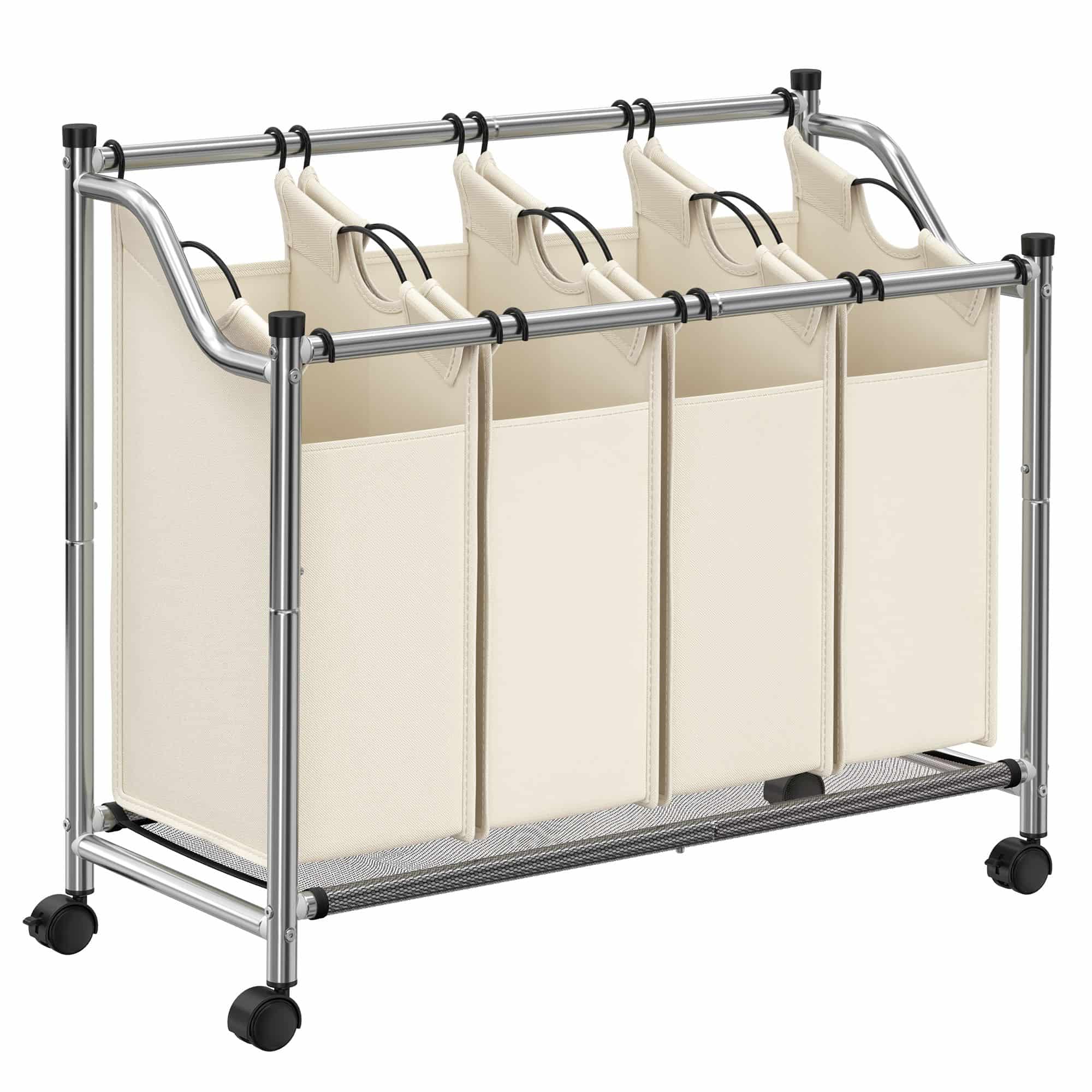 Wäschesammler 4 x 35 L Beige-LSF005S Wäschesammler 4 x 35 L Beige-LSF005S