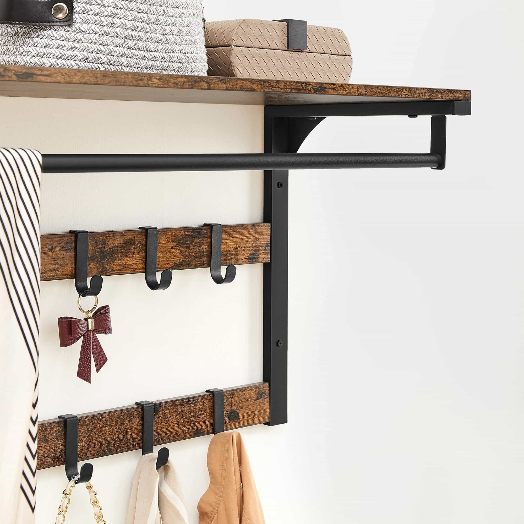 Wandgarderobe mit Ablage Industriestil-B34LCR101B01 Wandgarderobe mit Ablage Industriestil-B34LCR101B01
