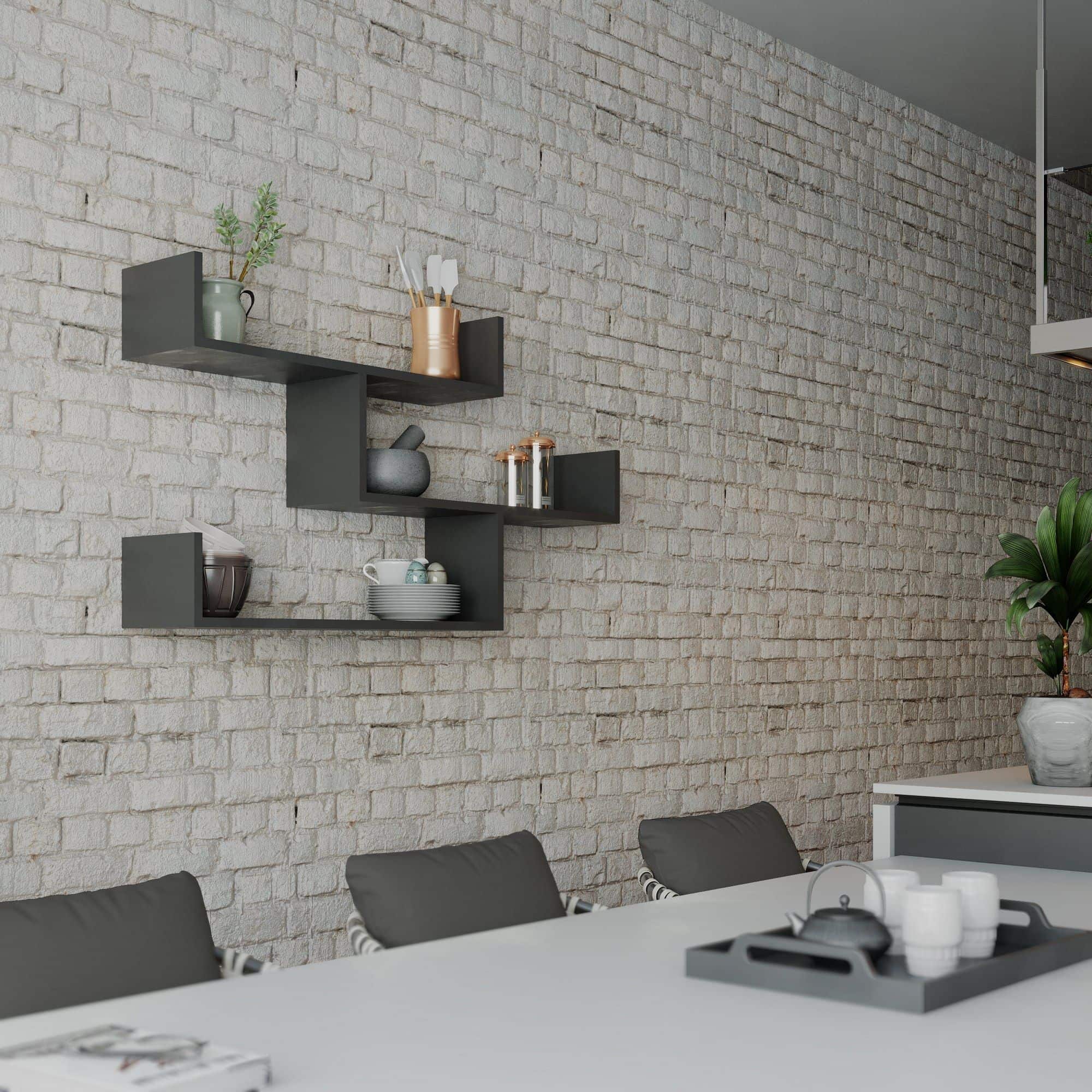 Tibet - anthrazit - Wandregal