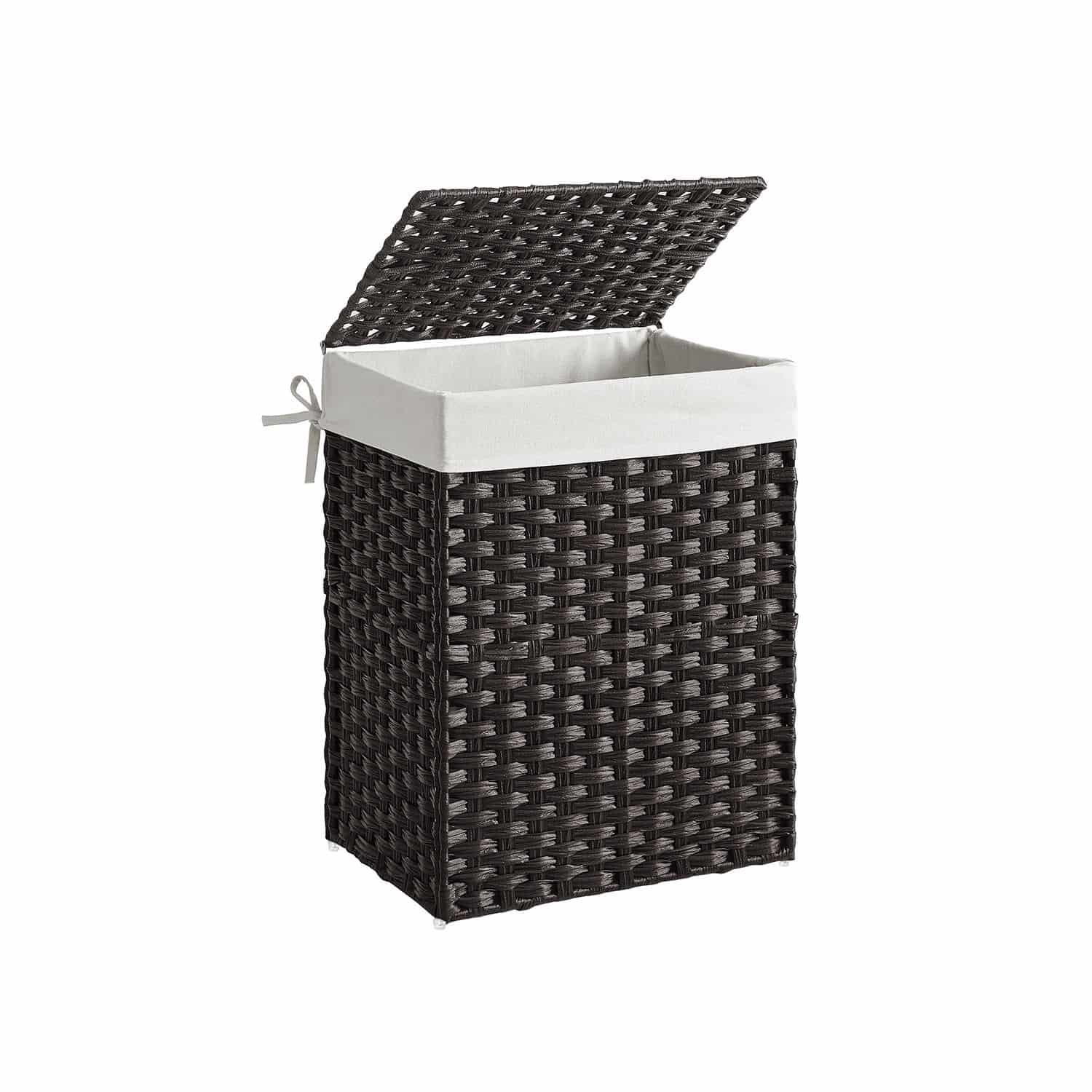 Wäschekorb aus Polyrattan Schwarz Wäschekorb aus Polyrattan Schwarz