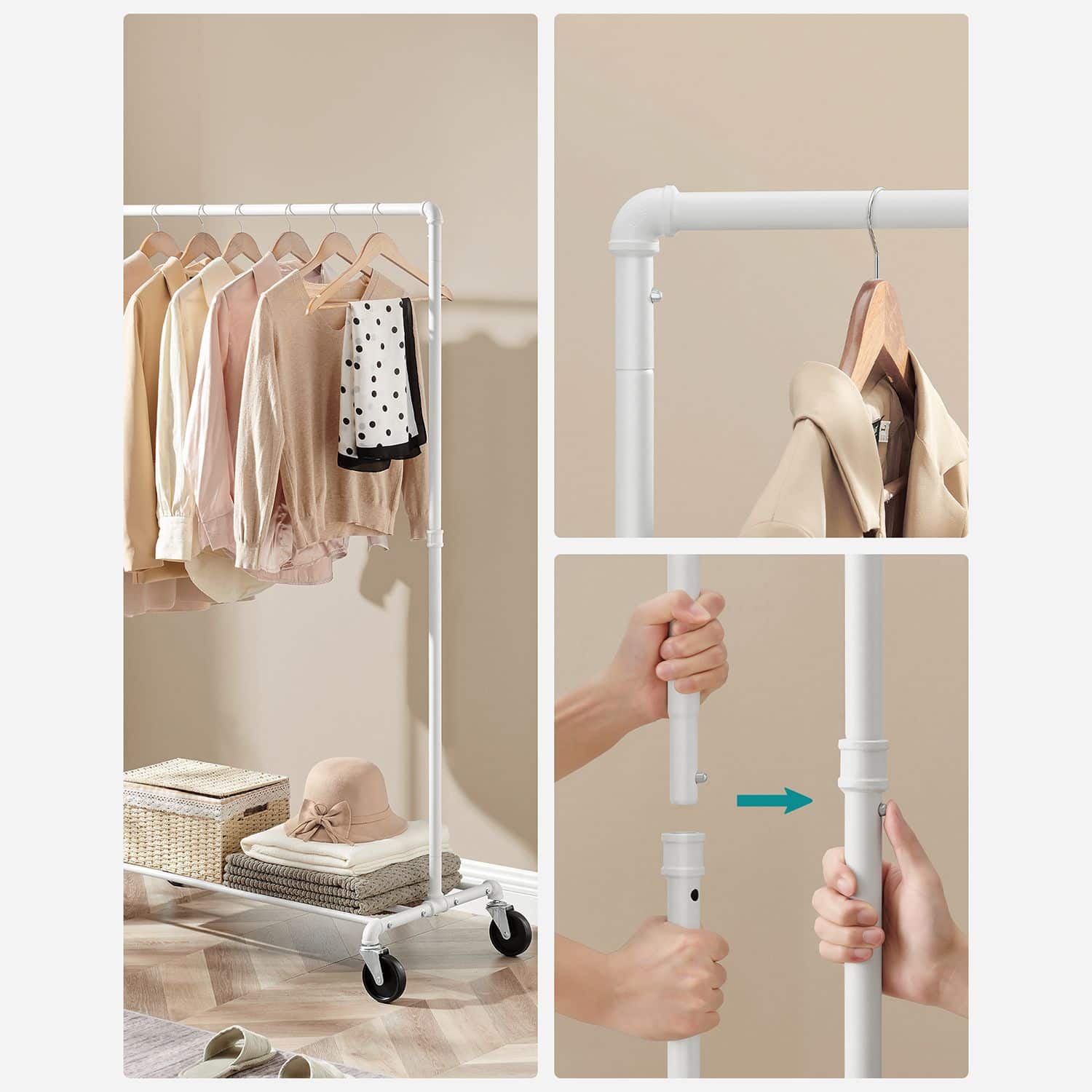 Kleiderständer auf Rollen-HSR061W01 Kleiderständer auf Rollen-HSR061W01