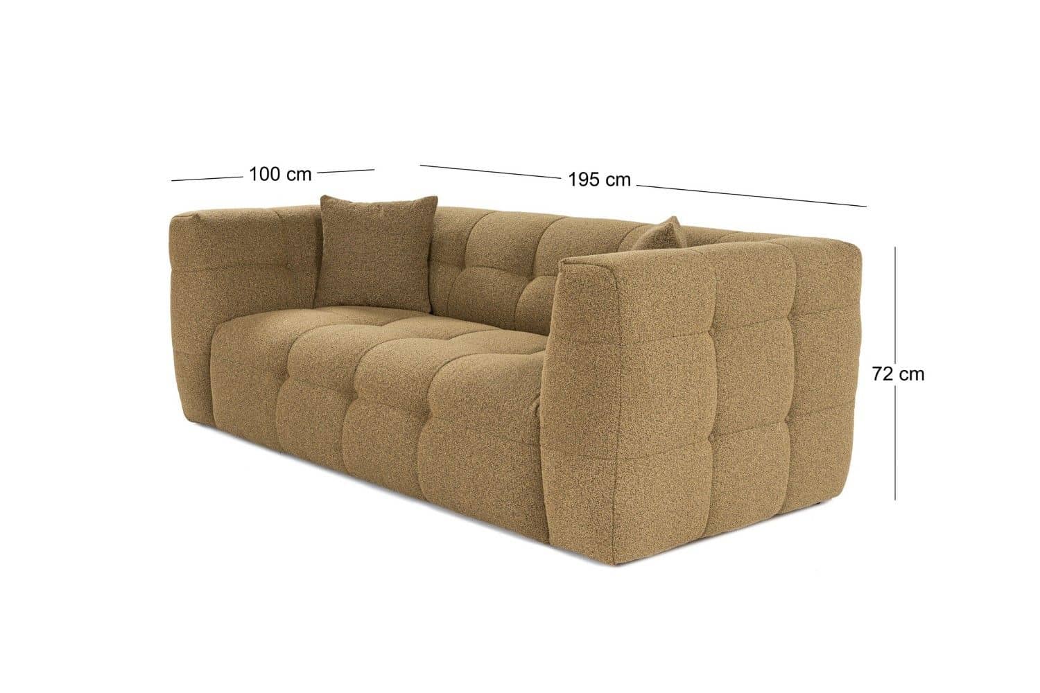 Sofa Cady 2-Sitzer Khaki – Mikrofaser Flock Sofa Cady 2-Sitzer Khaki – Mikrofaser Flock