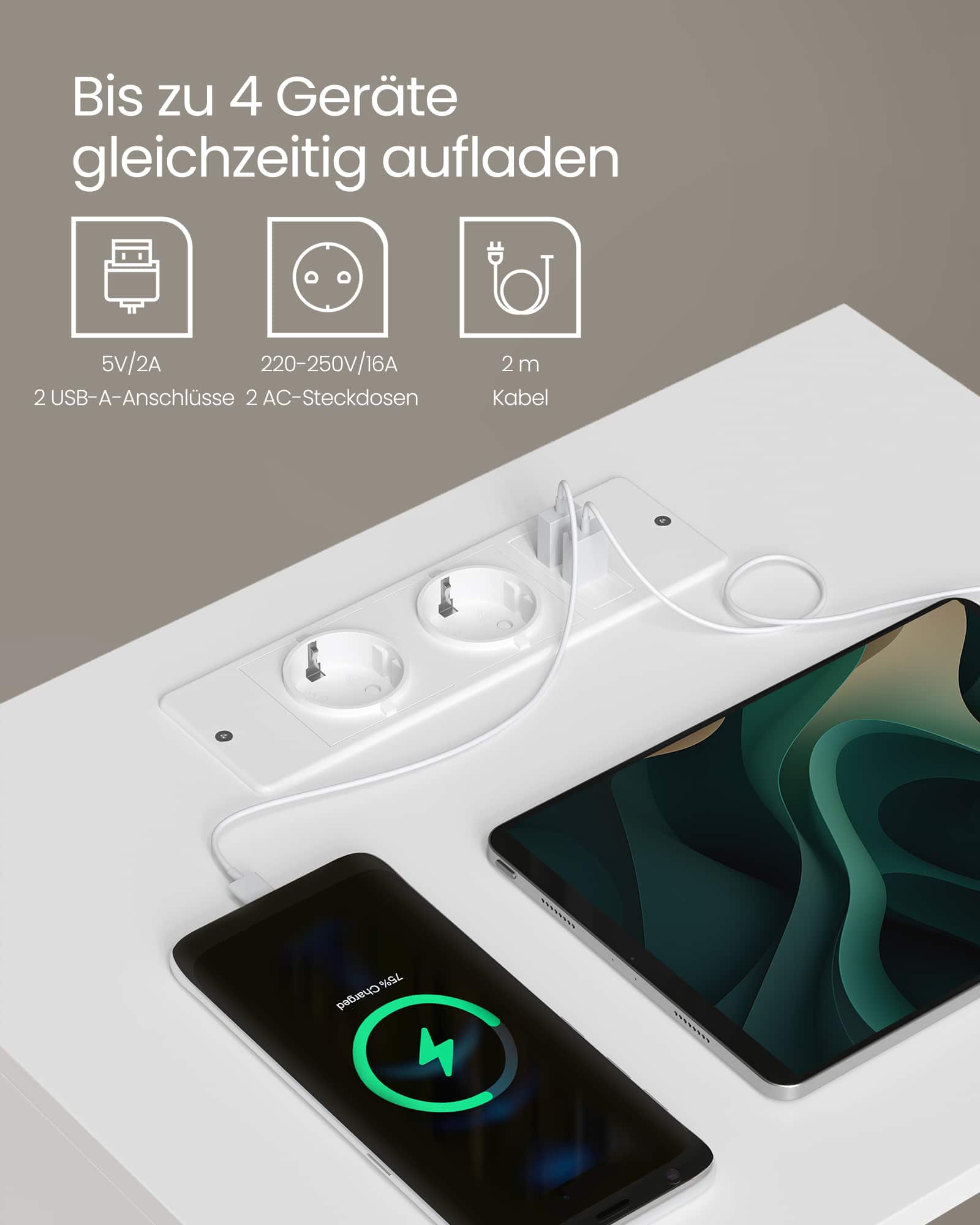 Nachttisch mit Ladefunktion und Schublade mattweiß Nachttisch mit Ladefunktion und Schublade mattweiß