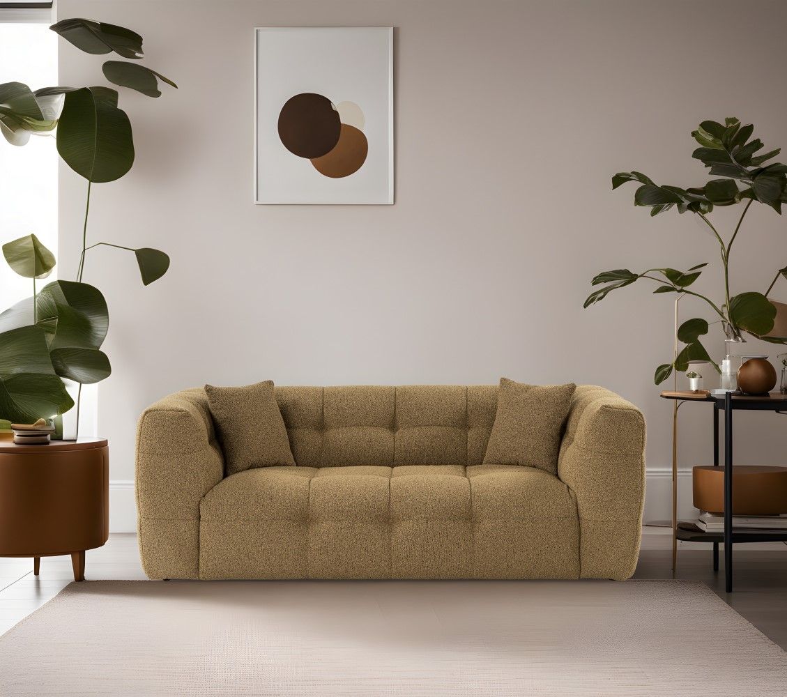 Sofa Cady 2-Sitzer Khaki – Mikrofaser Flock Sofa Cady 2-Sitzer Khaki – Mikrofaser Flock