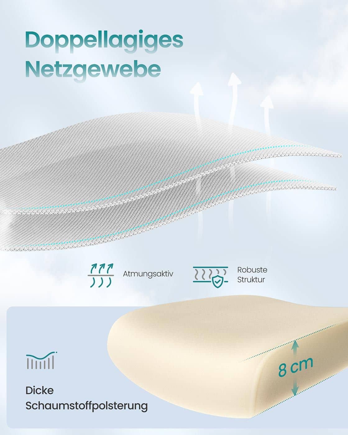 Ergonomischer Bürostuhl mit Netzgewebe und klappbaren Armlehnen Ergonomischer Bürostuhl mit Netzgewebe und klappbaren Armlehnen