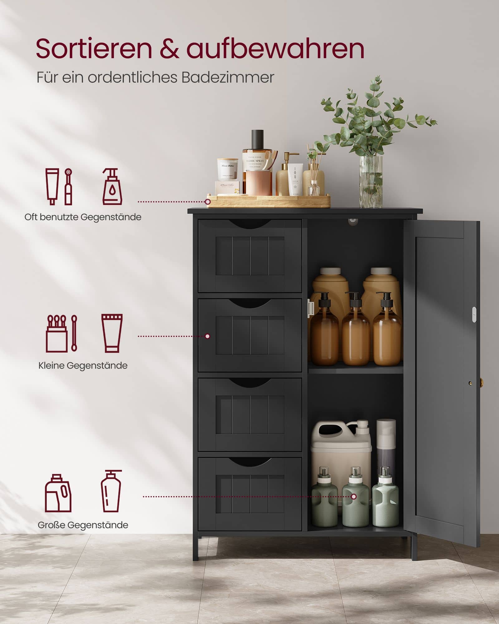 Badezimmerschrank, schmaler Badschrank, Beistellschrank Badezimmerschrank, schmaler Badschrank, Beistellschrank