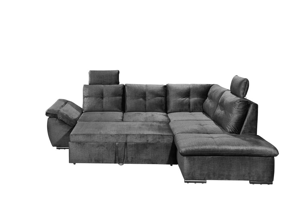 Alija-OTM_Voss-18-black_Fkt Detailaufnahme des Alija Sofas – Verstellbare Armlehne in Aktion