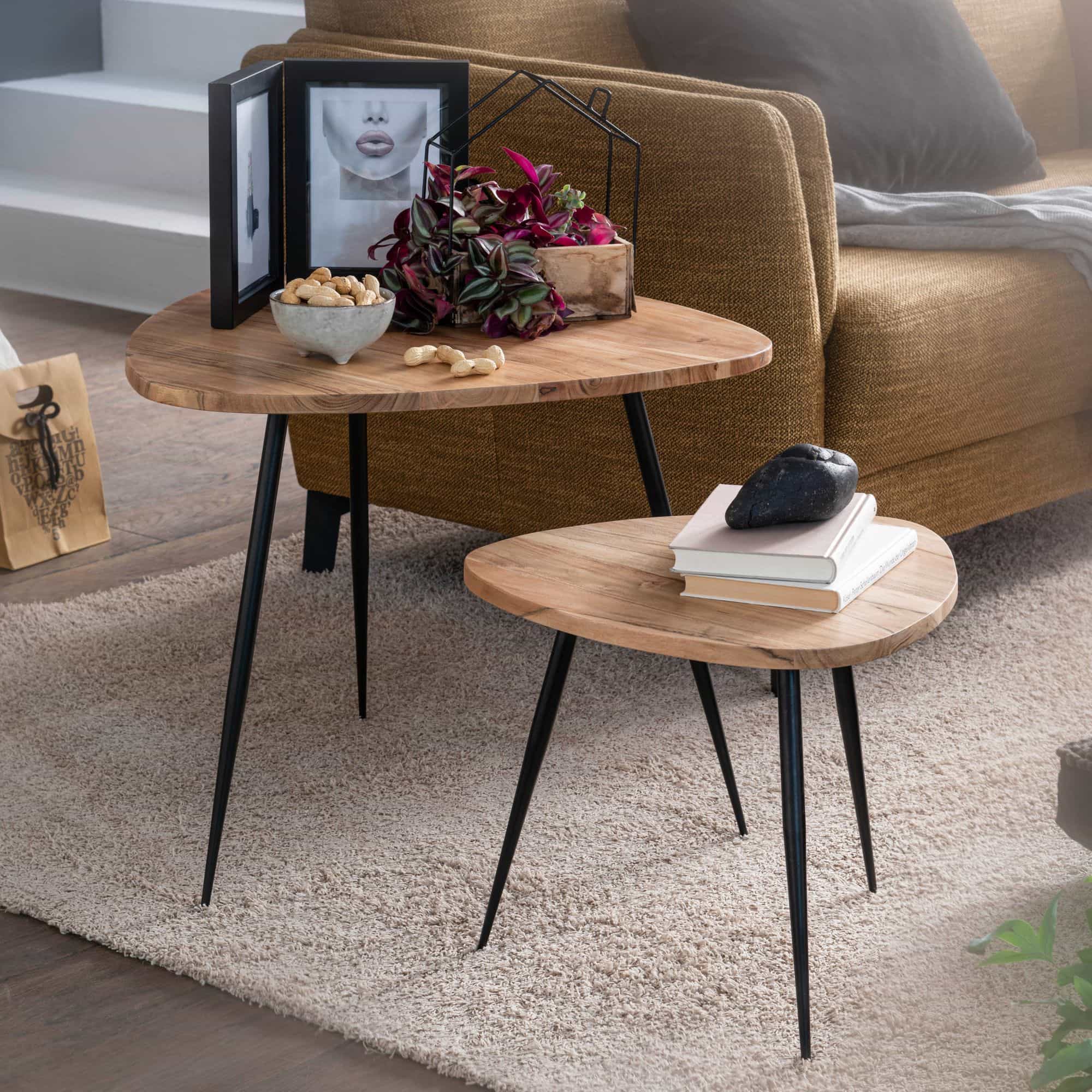 52032-WOHNLING-2er-Set-Satztisch-Akazie-Massivholz-Metall-Couchtisch-Klein-Design-Beistelltisch-Set-zwei-Holz-Tische-Wohnzimmertisch-Metallgestell-massivholz-tisch-rund-e-cool_1CXal0cGt7JMaJ 2er Set Satztisch Akazie Massivholz / Metall Couchtisch Klein