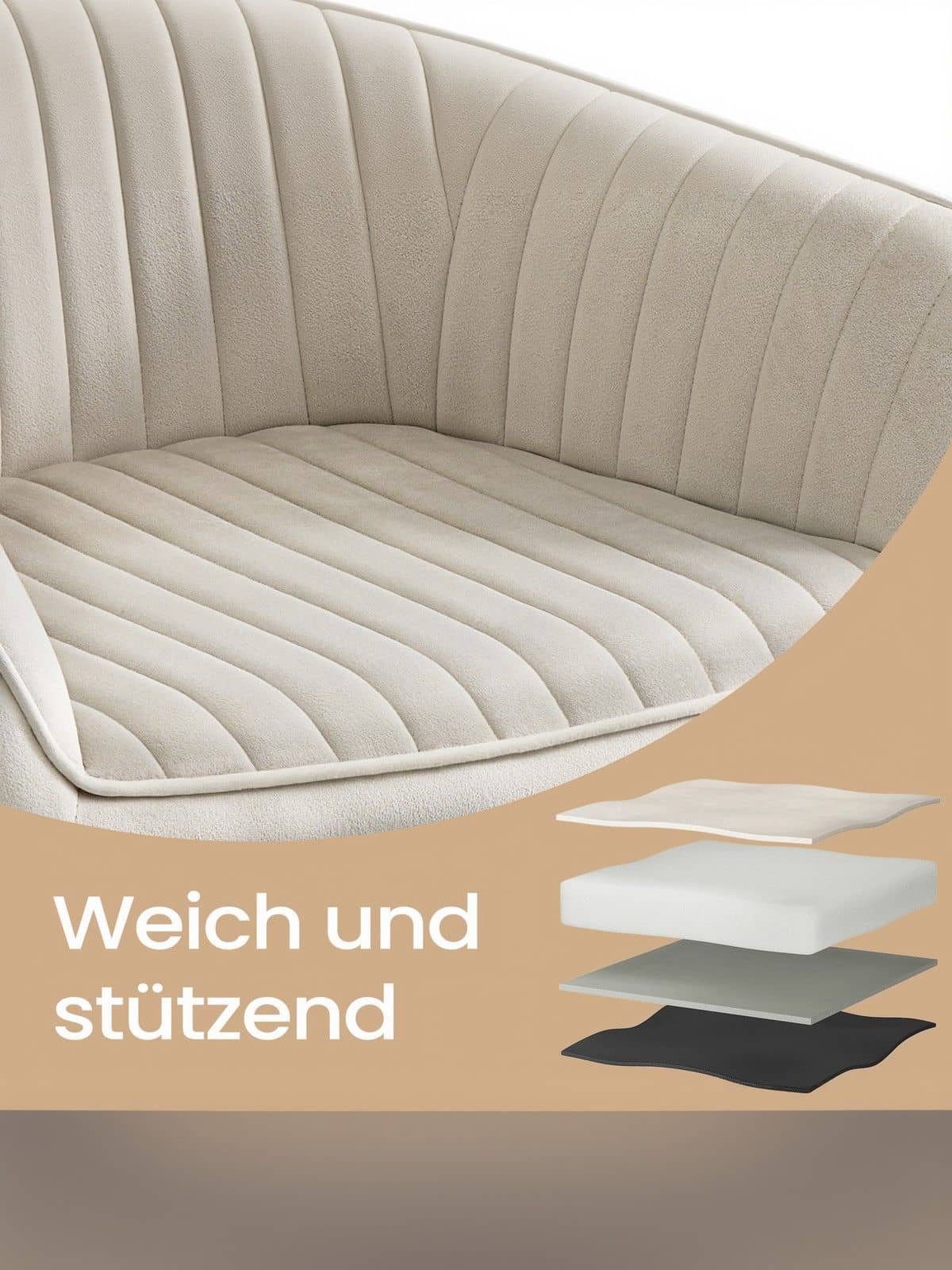 Esszimmerstuhl, drehbar, Samt Esszimmerstuhl, drehbar, Samt