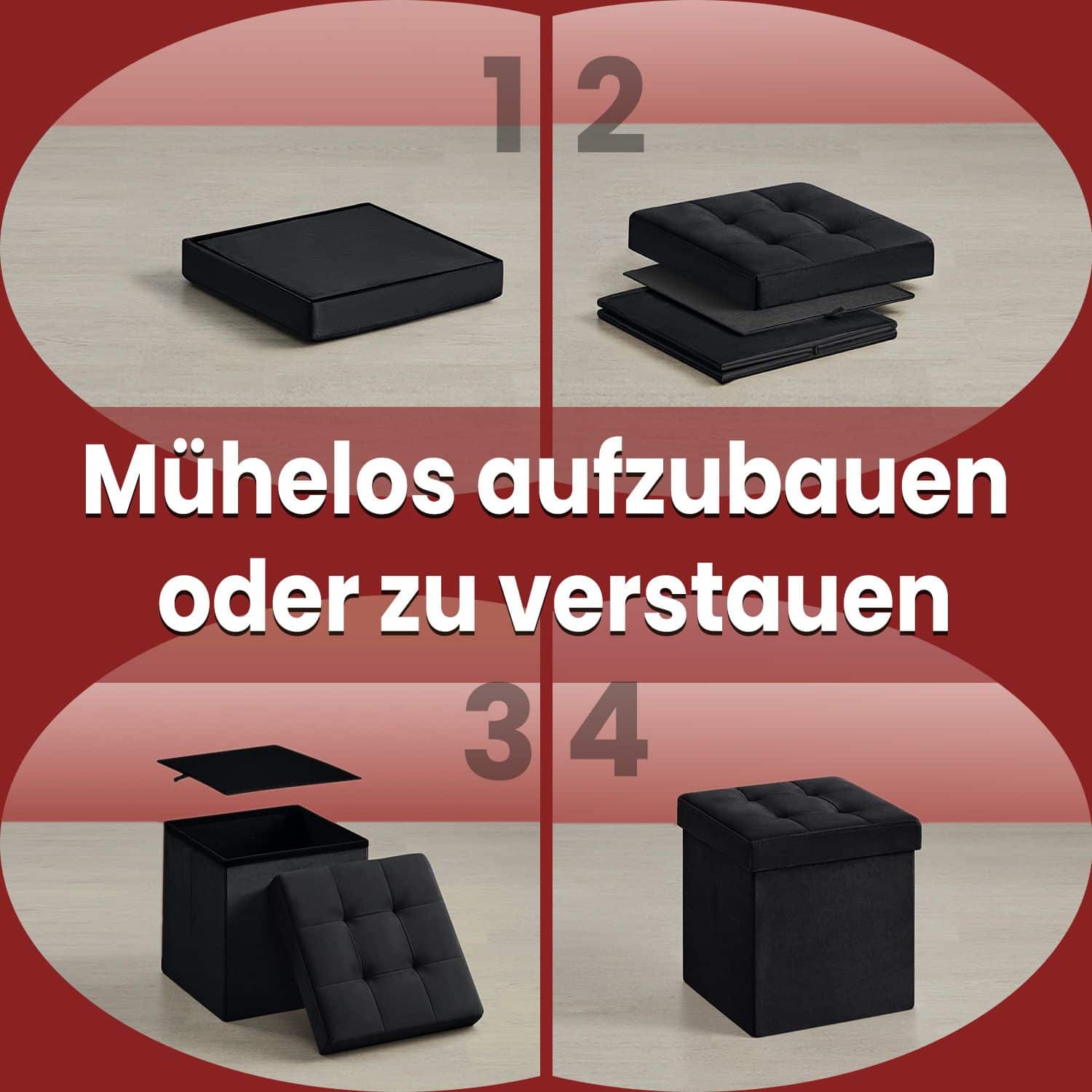 Sitzhocker mit Stauraum, kleine Fußbank, Sitzbank Sitzhocker mit Stauraum, kleine Fußbank, Sitzbank