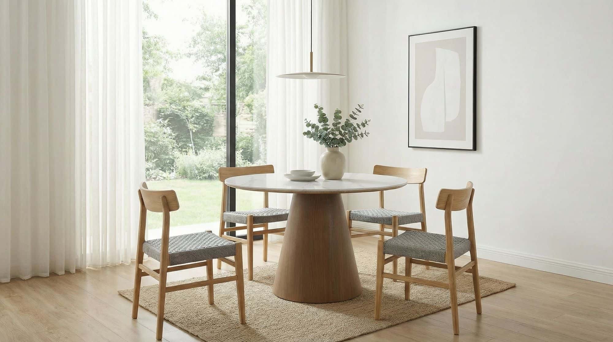 Esstisch rund 120cm mit weißer Sinterstein Tischplatte in Marmor Optik - Esszimmertisch Küchentisch für 6 Personen modern - Design Tisch Metallgestell Walnuss-Optik Esszimmer Küche Esstisch rund 120cm mit weißer Sinterstein Tischplatte in Marmor Optik - Esszimmertisch Küchentisch für 6 Personen modern - Design Tisch Metallgestell Walnuss-Optik Esszimmer Küche