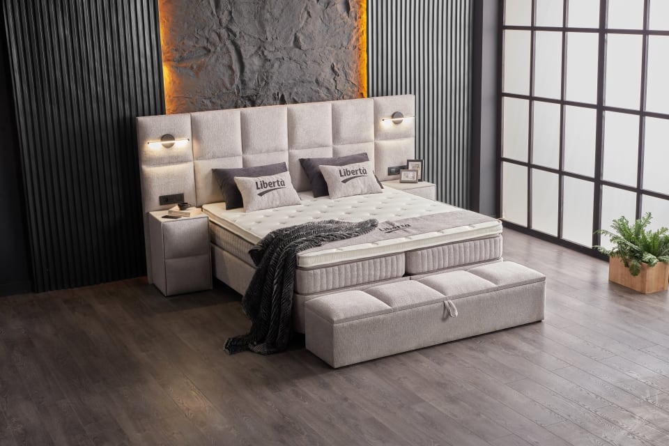 LIBERTA_24775-kopya Stilvoll entspannen: Boxspringbett Liberta in Creme