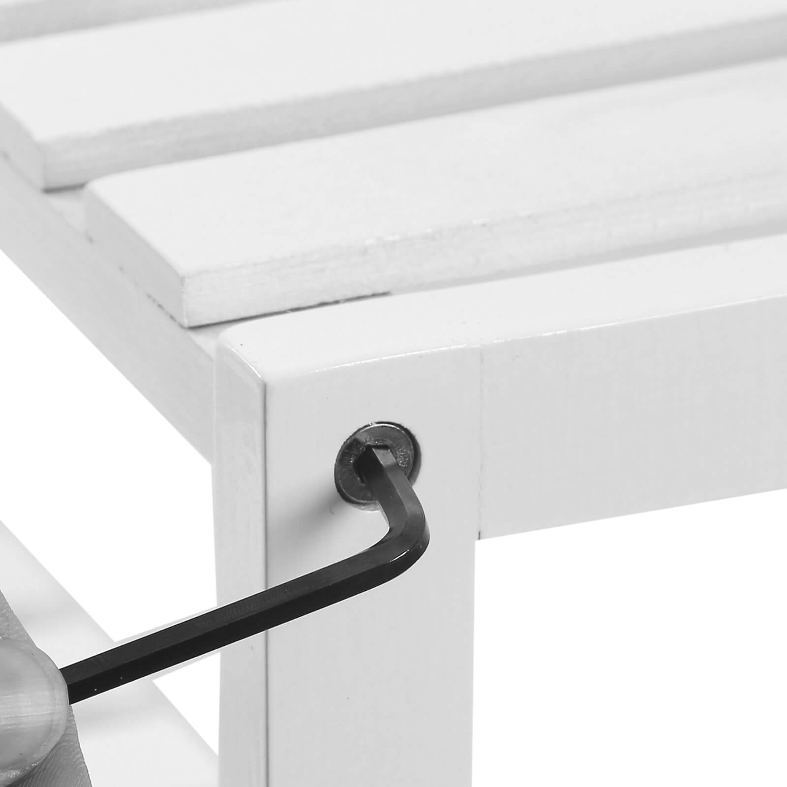 Bambusregal mit 3 Ablagen Weiß-BCB13W Bambusregal mit 3 Ablagen Weiß-BCB13W