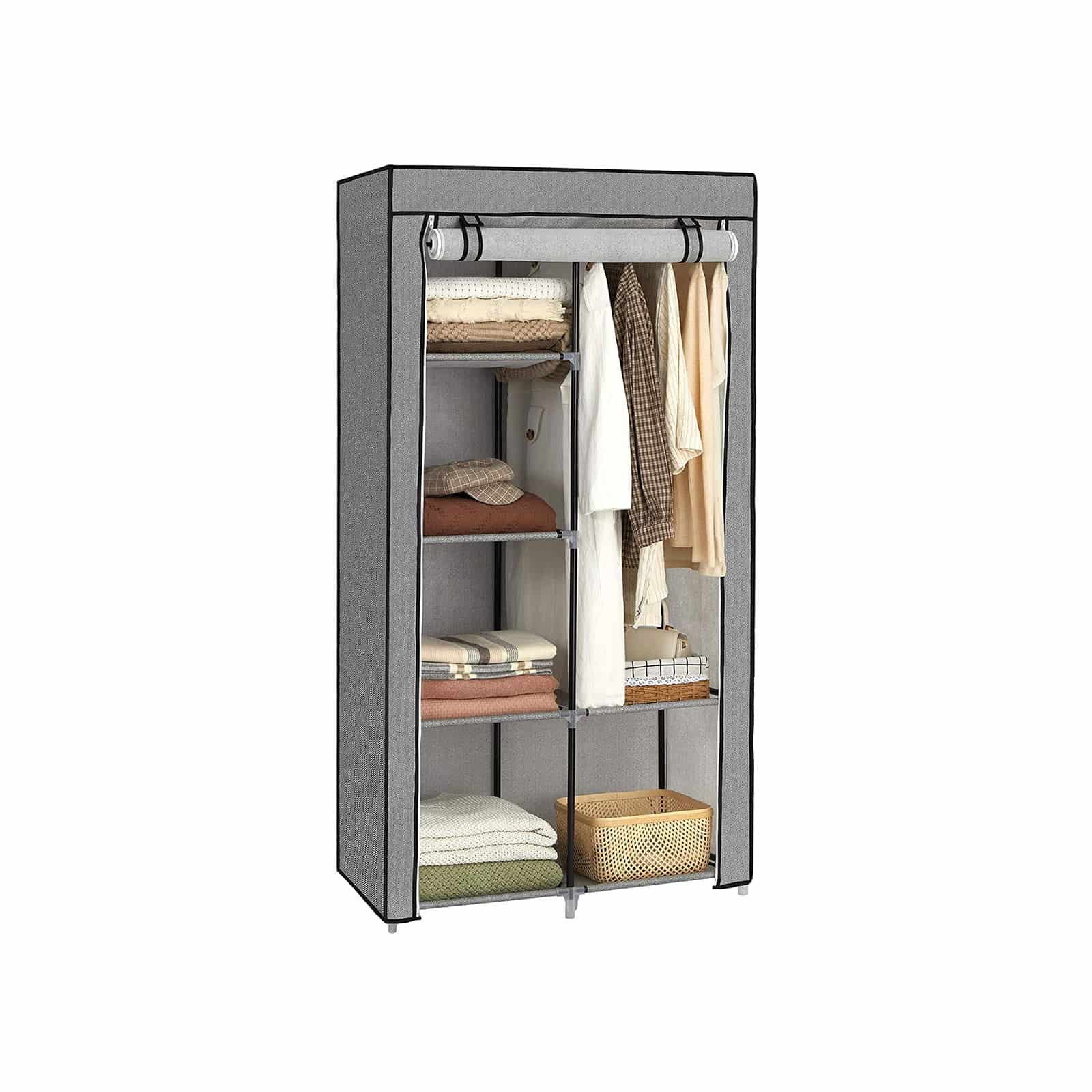 Stoffschrank Metallrohre Grau-RYG084G22 Stoffschrank Metallrohre Grau-RYG084G22